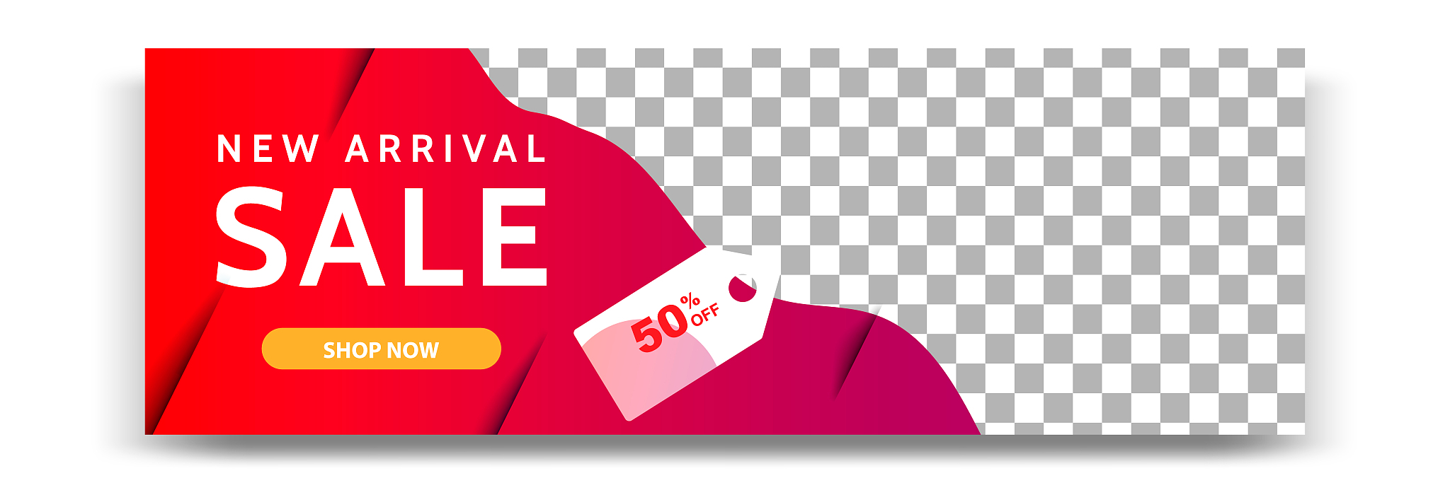 horizontal web banner for sale discount promotion with fluid wav