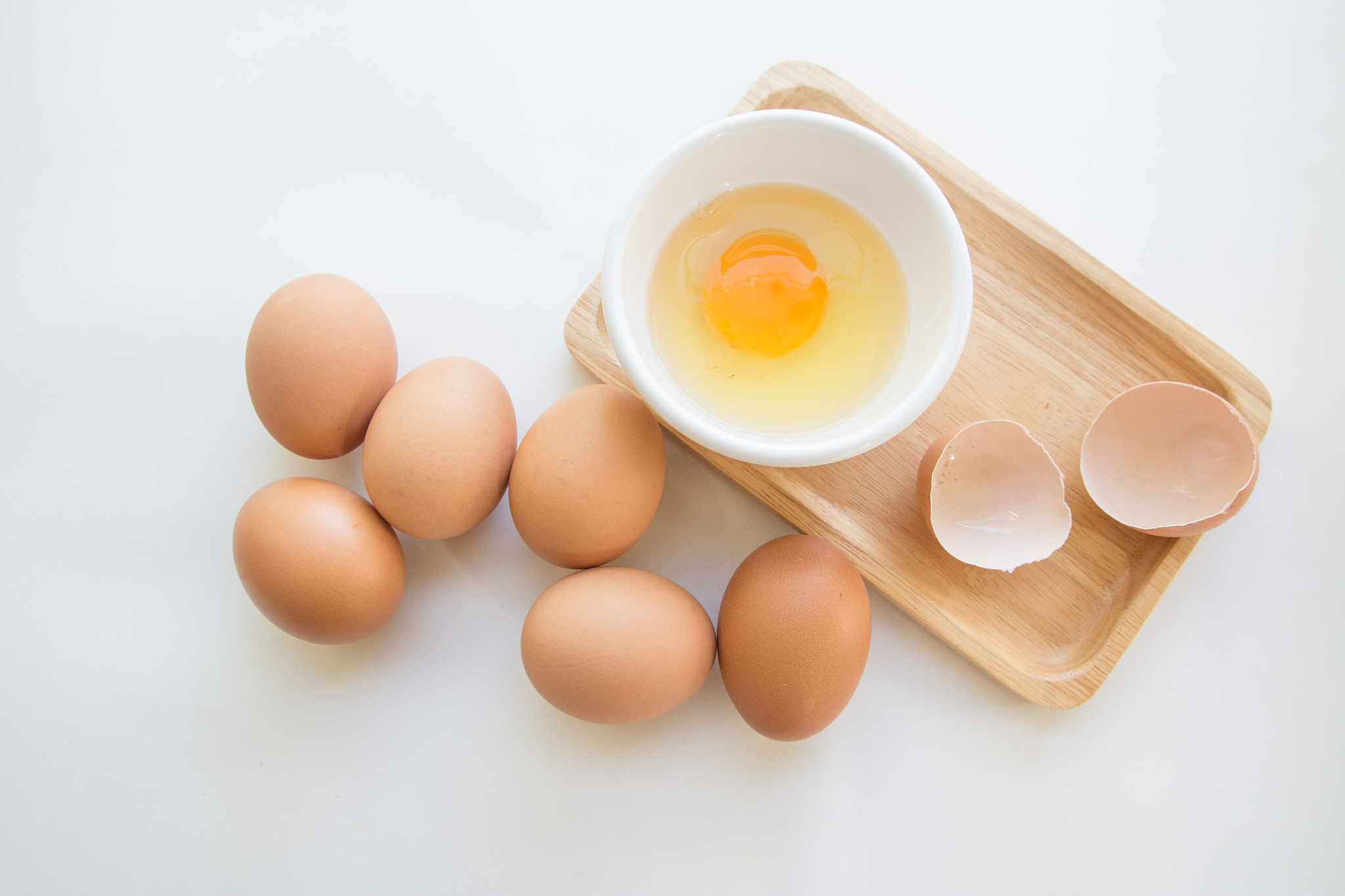 chicken eggs  isolated on white background