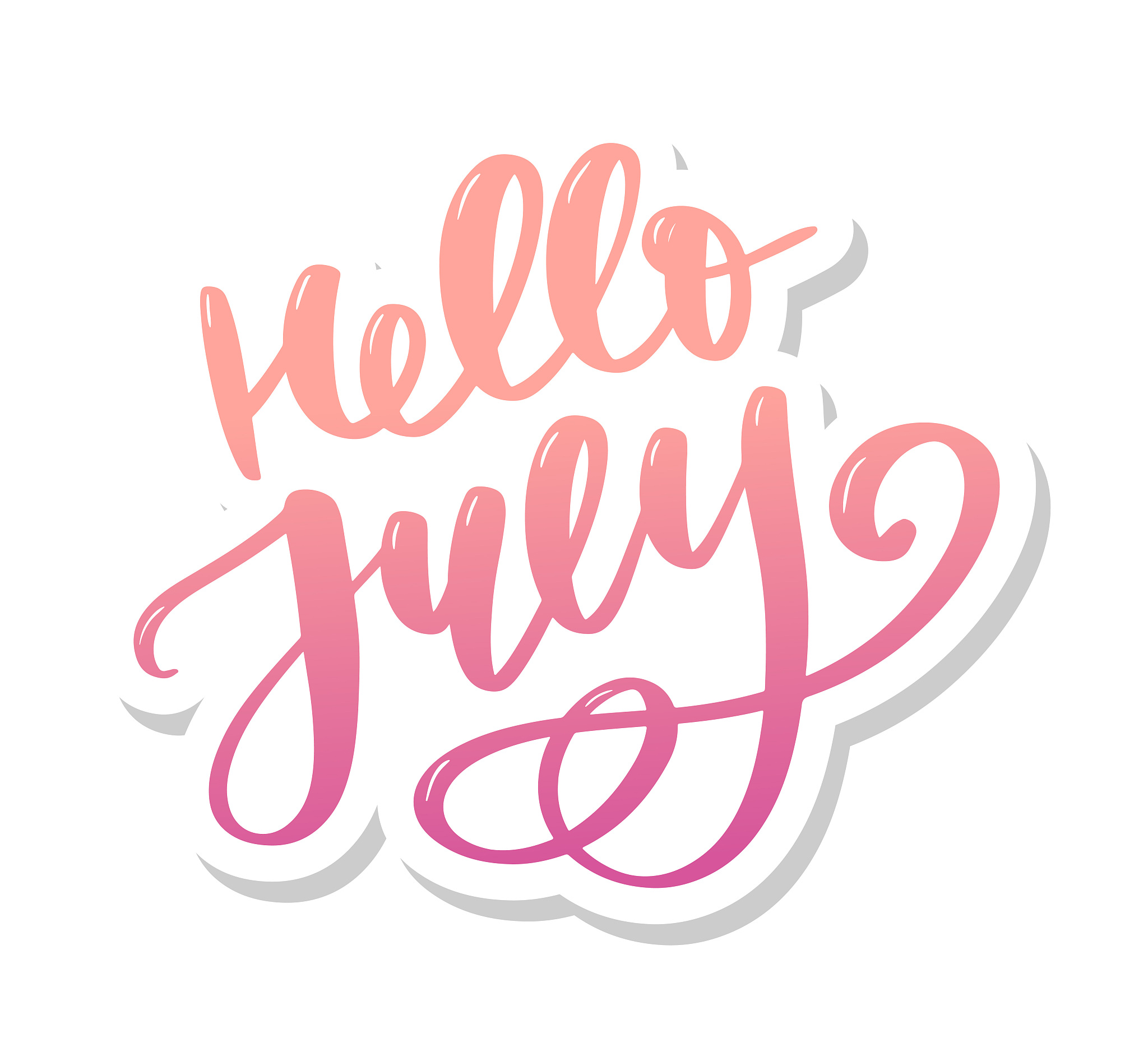 hello july lettering print. summer minimalistic illustration. is