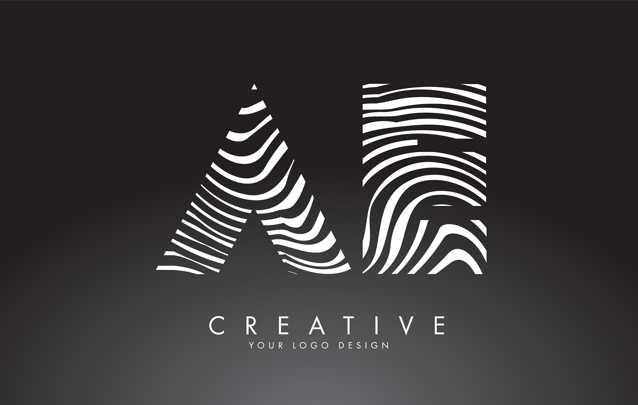 ae a e letters logo design with fingerprint black