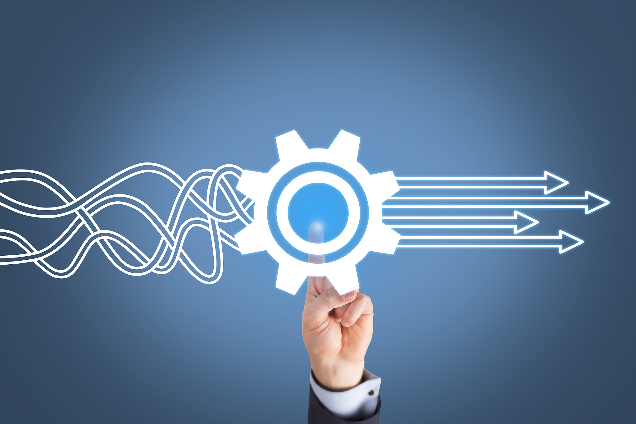 businessman service concepts on touch screen