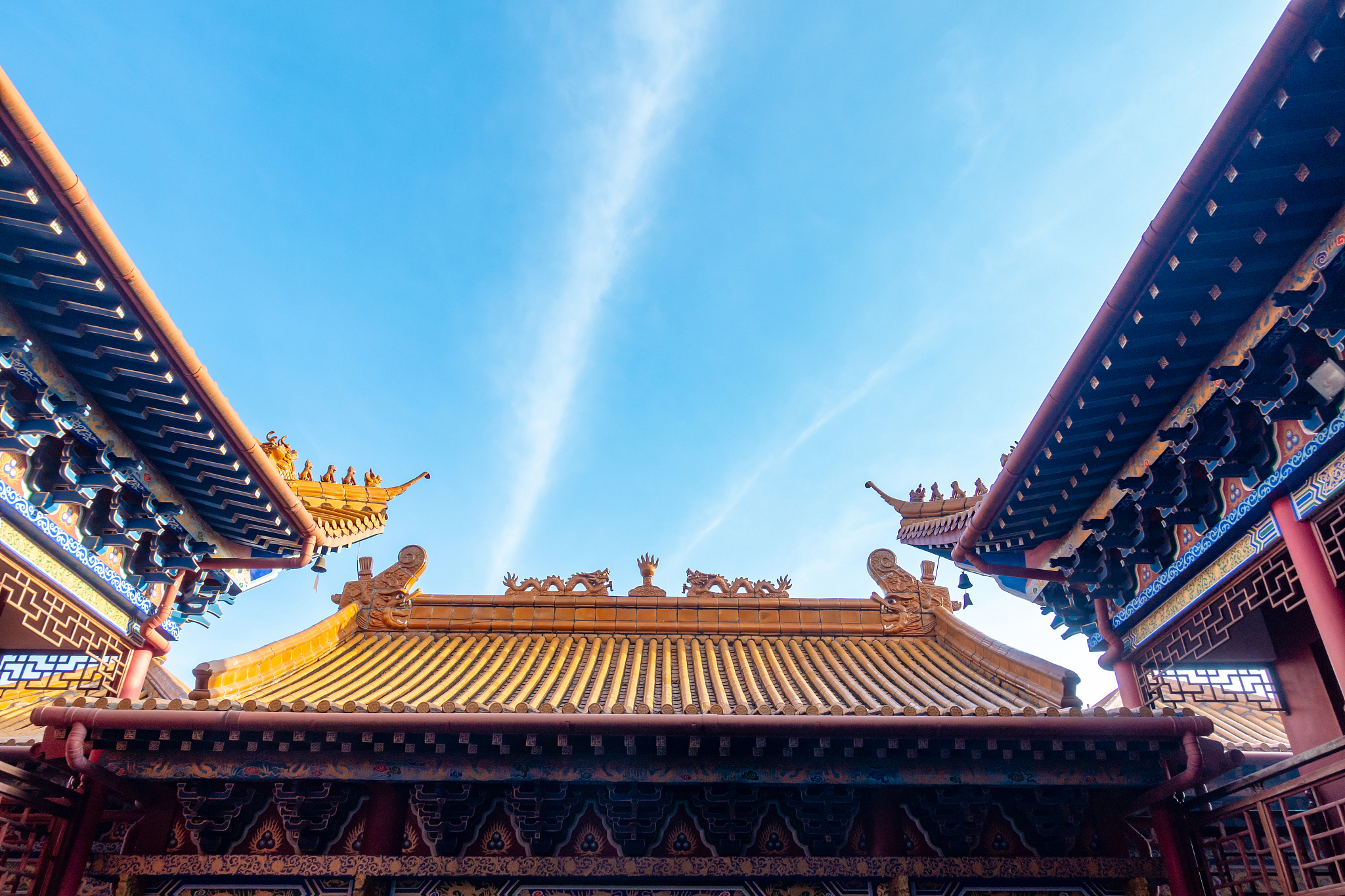 古建筑屋顶,湖南衡阳雁峰寺飞檐斗拱