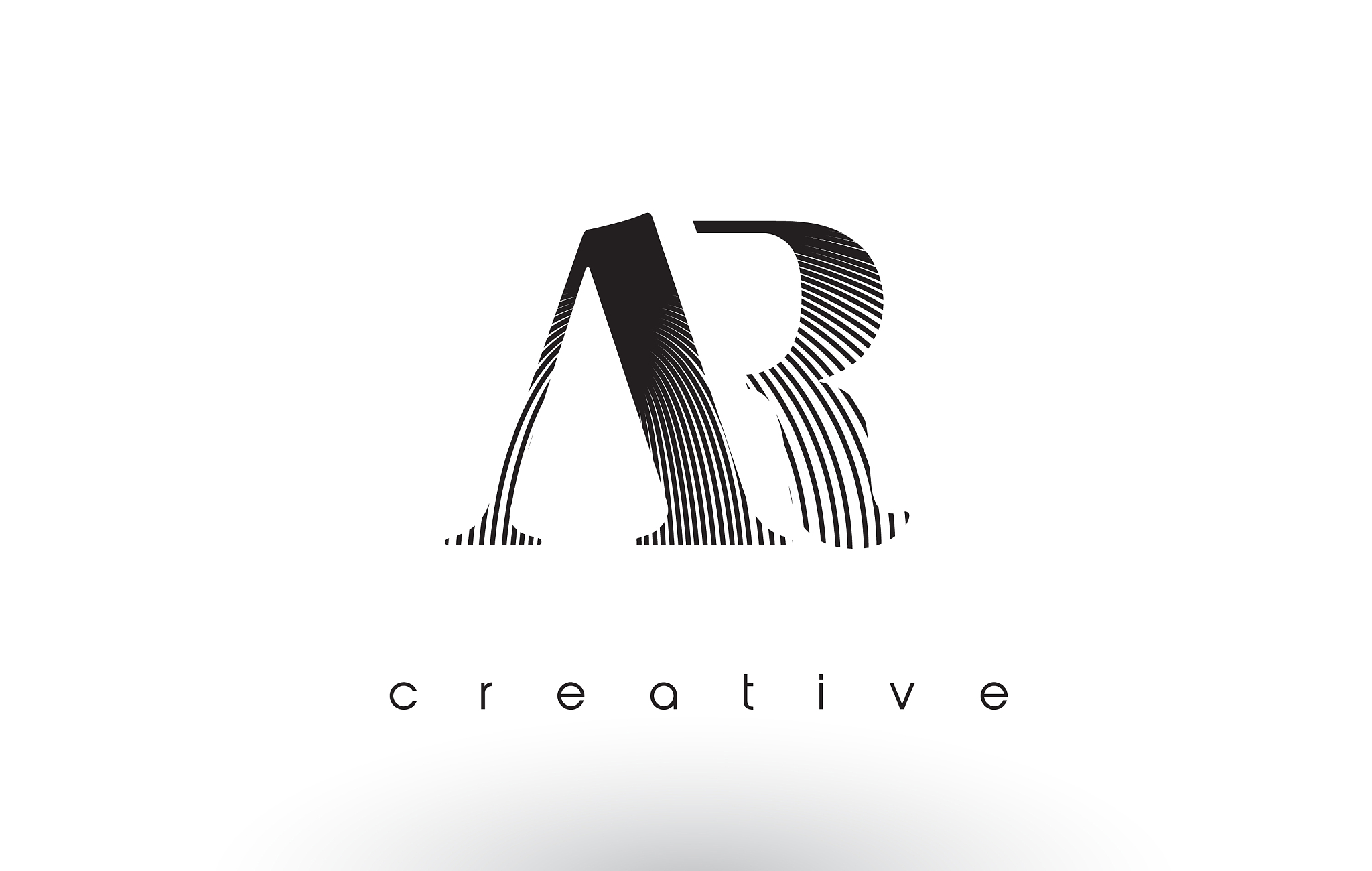 ar logo design with multiple lines and black and