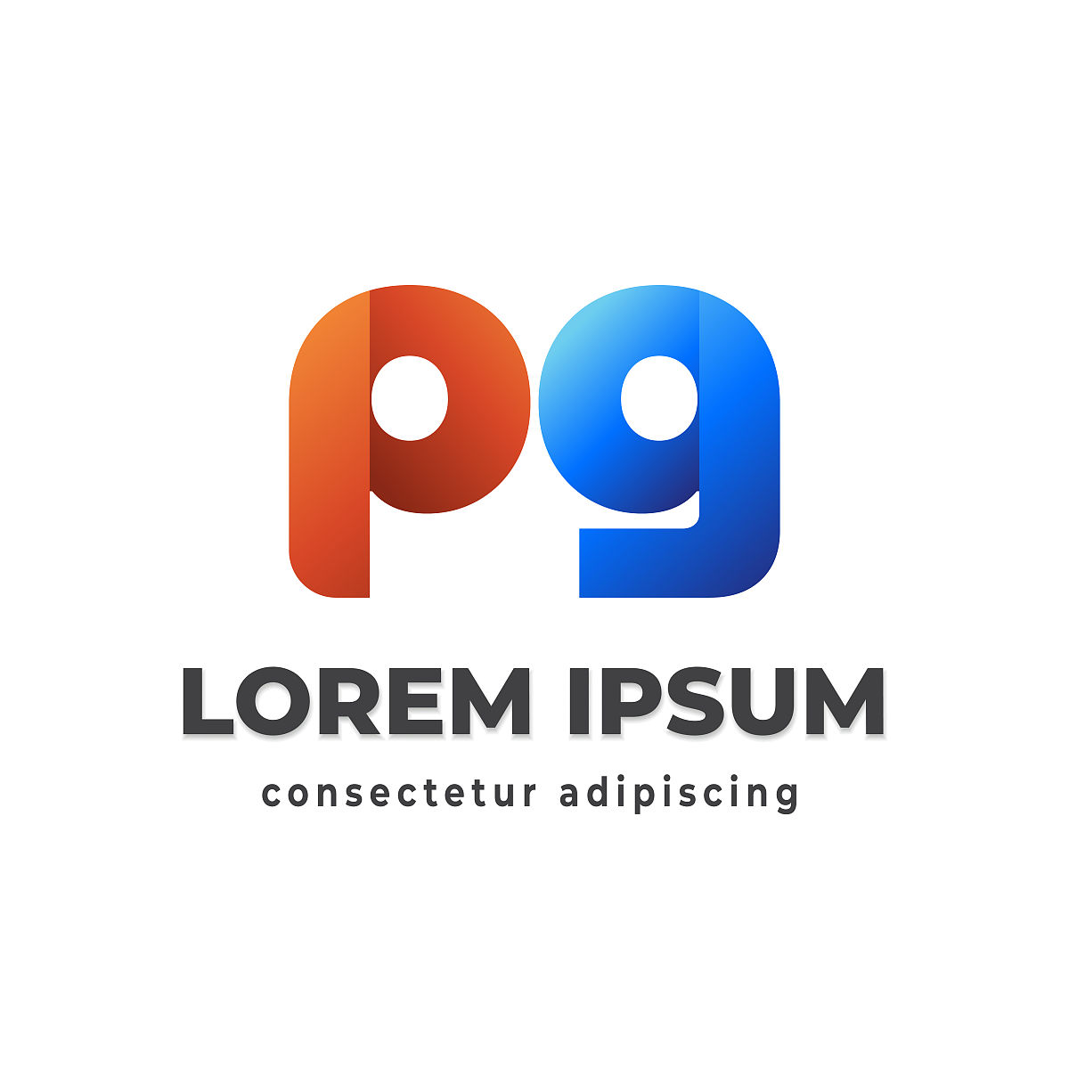 梯度字母组合pg符号