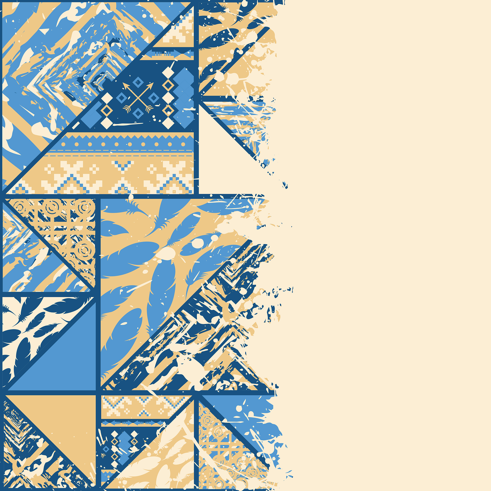 3 张波西米亚风格抽象线条几何图案帆布海报，无框，温暖墙壁装饰