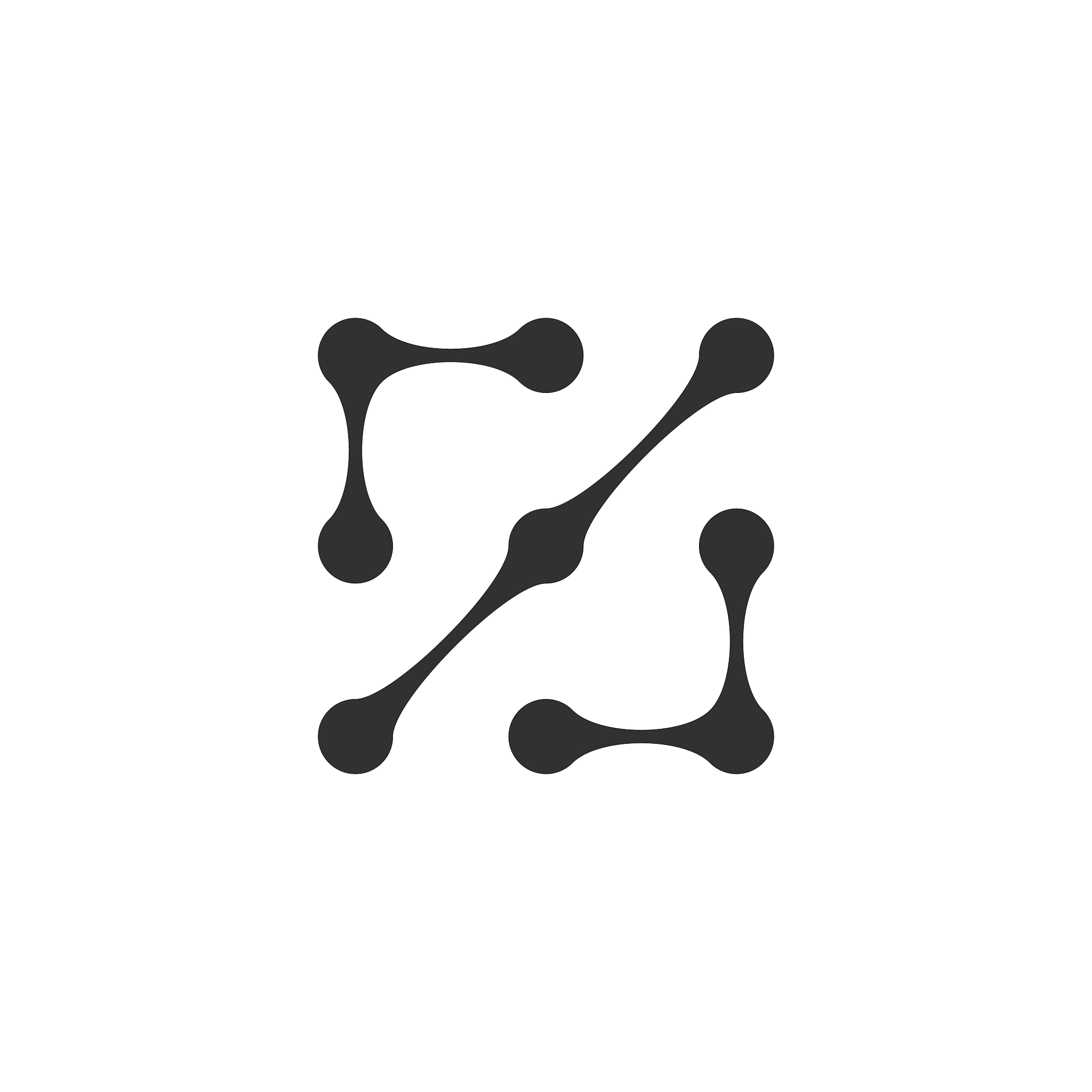 square molecule vector logo design element. connected dots abstr