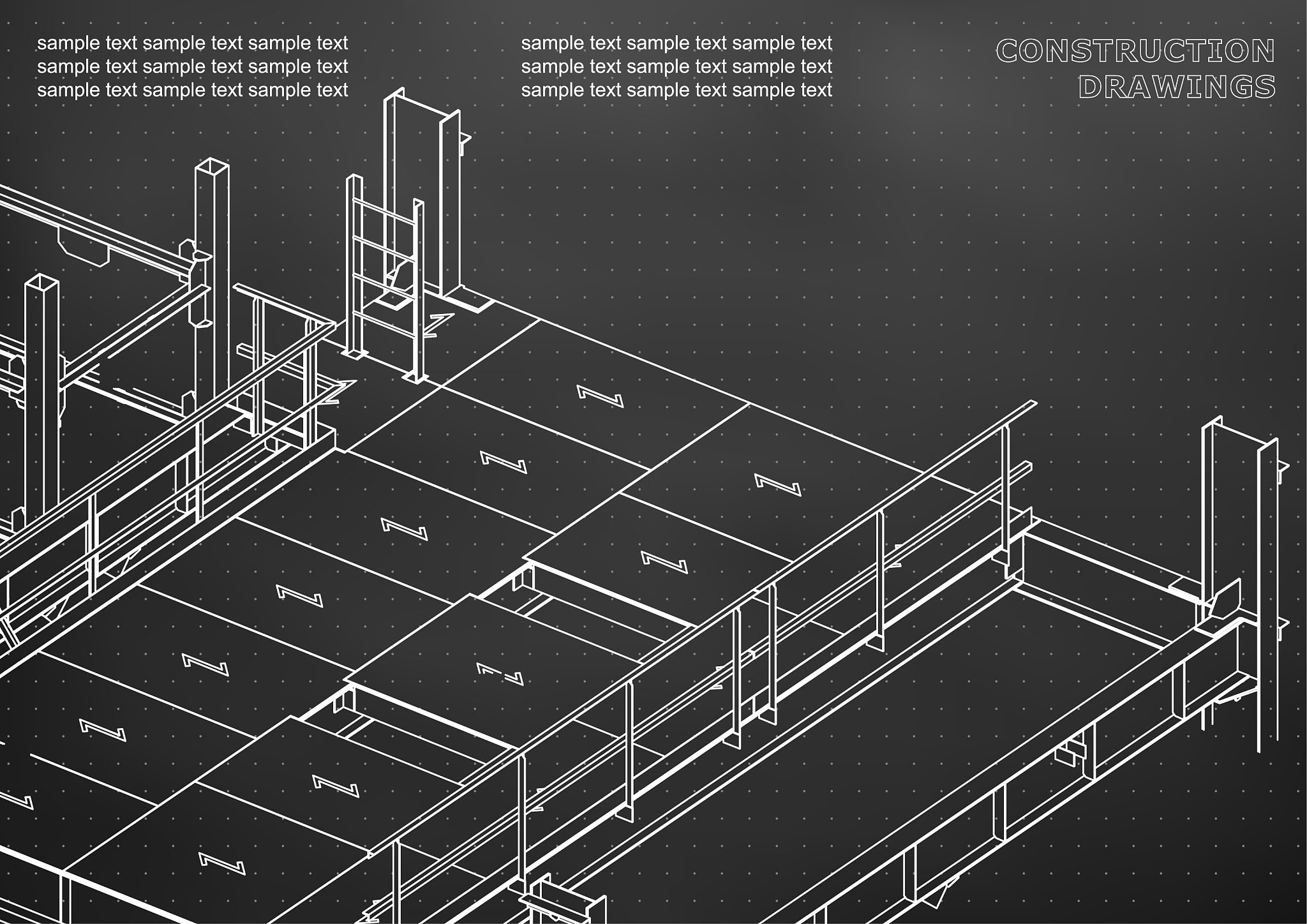 building metal constructions volumetric