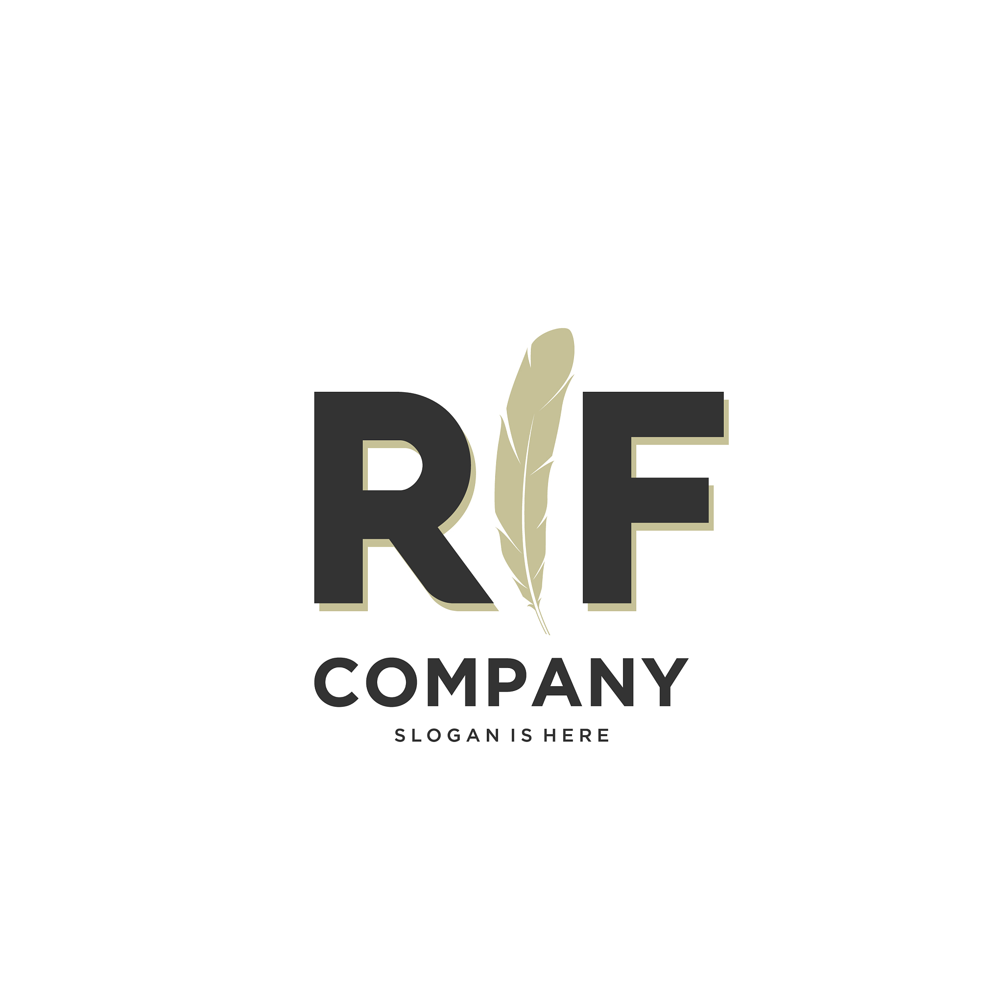 initial rf letter unique attractive creative