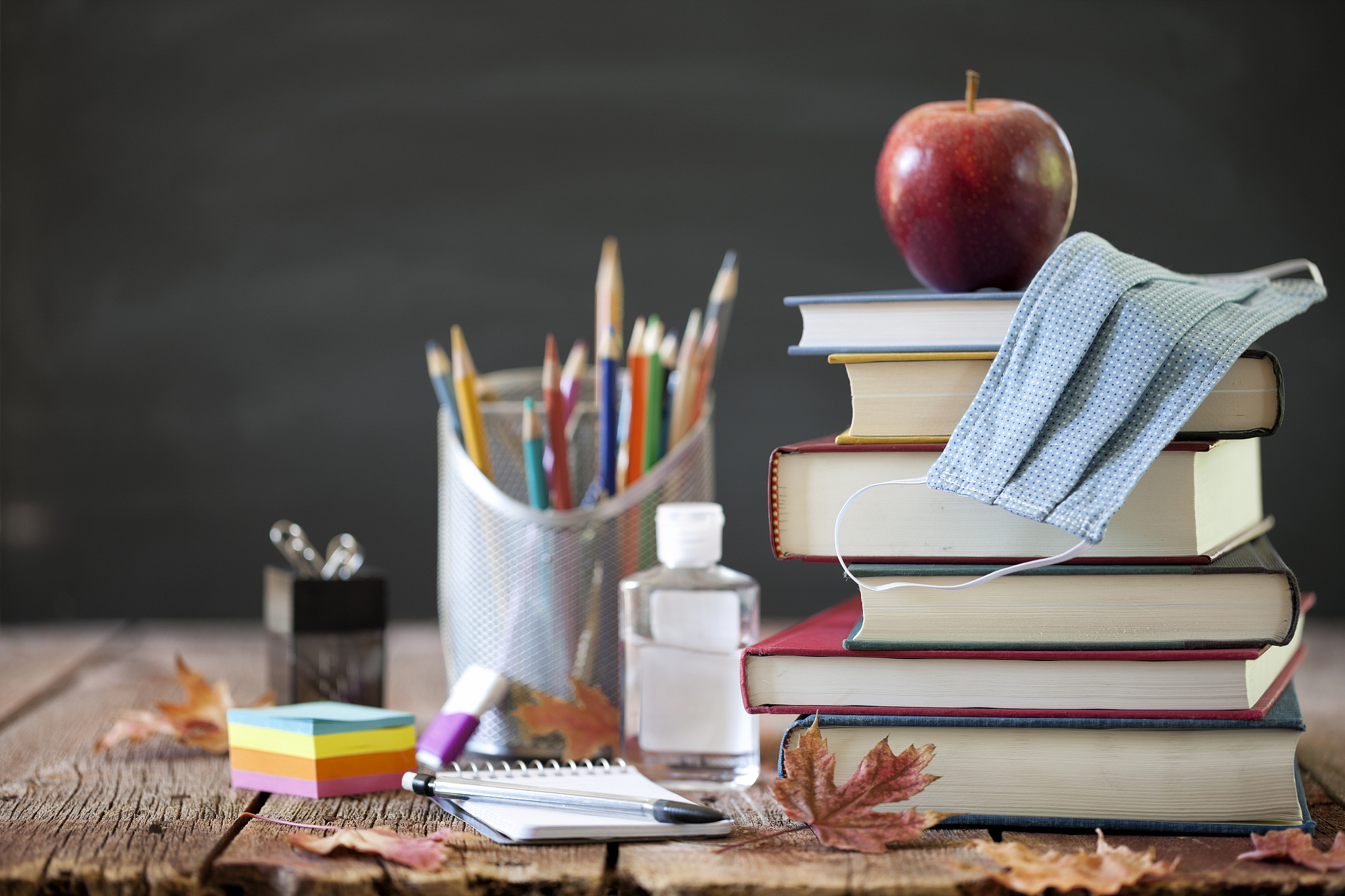 back to school with face mask