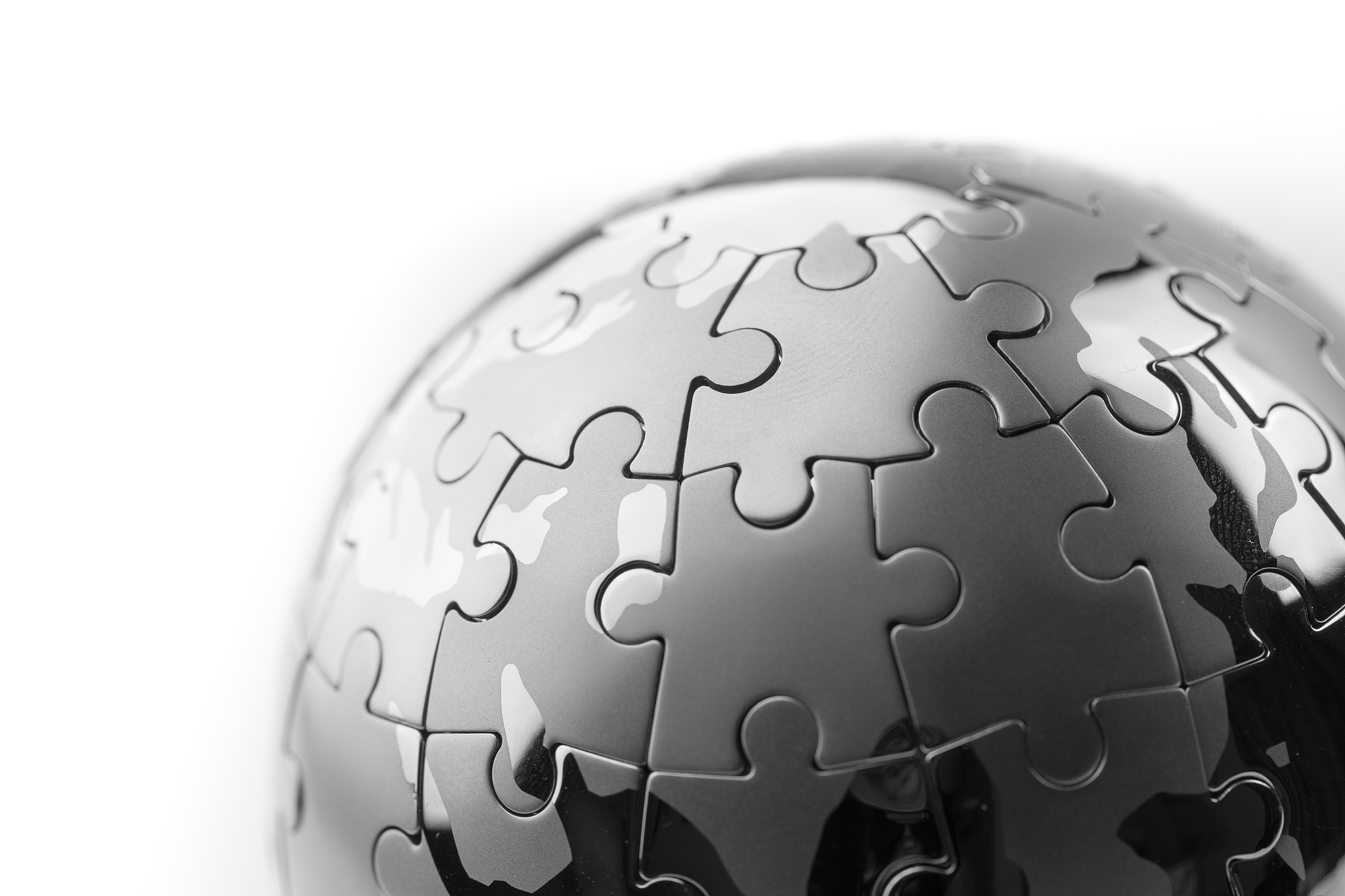 global strategy  & solution business concept, jigsaw puzzle