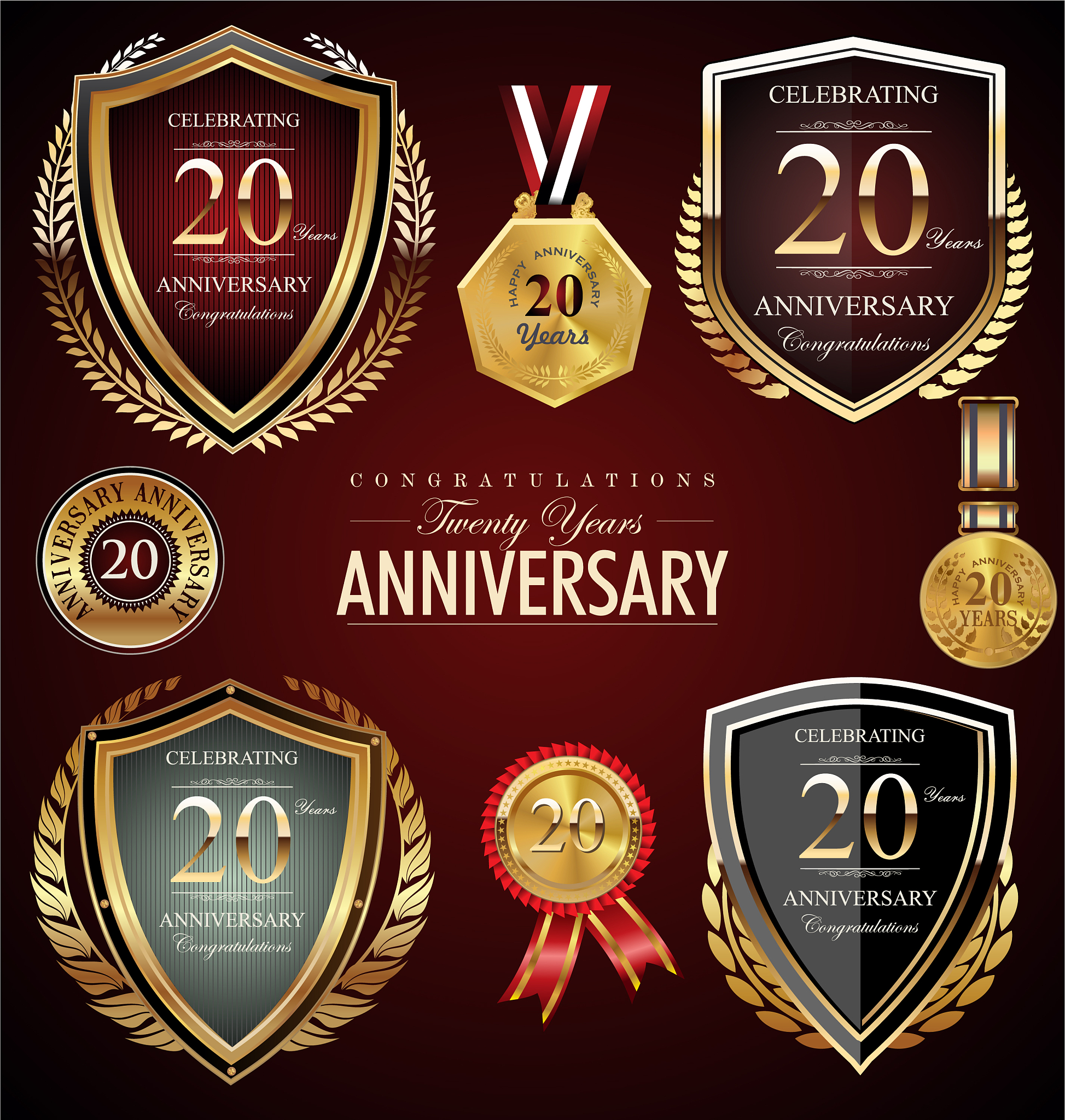 20 years anniversary labels