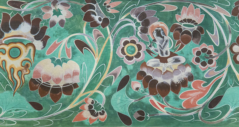 基于云冈石窟忍冬纹莲花纹飞天等纹饰的文创卡套设计毕业论文背景