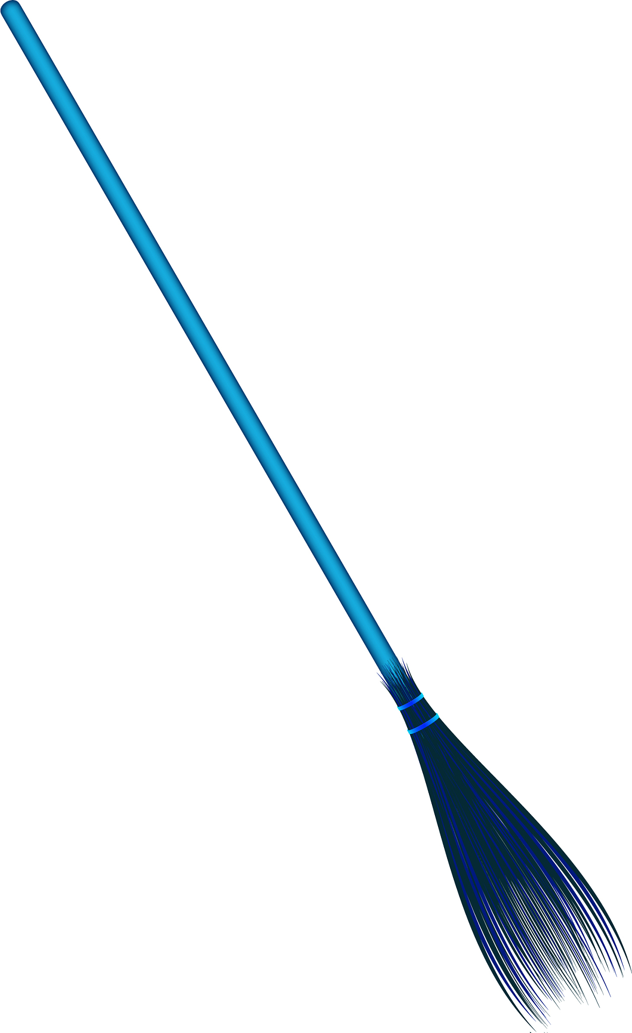 vintage broom in blue design