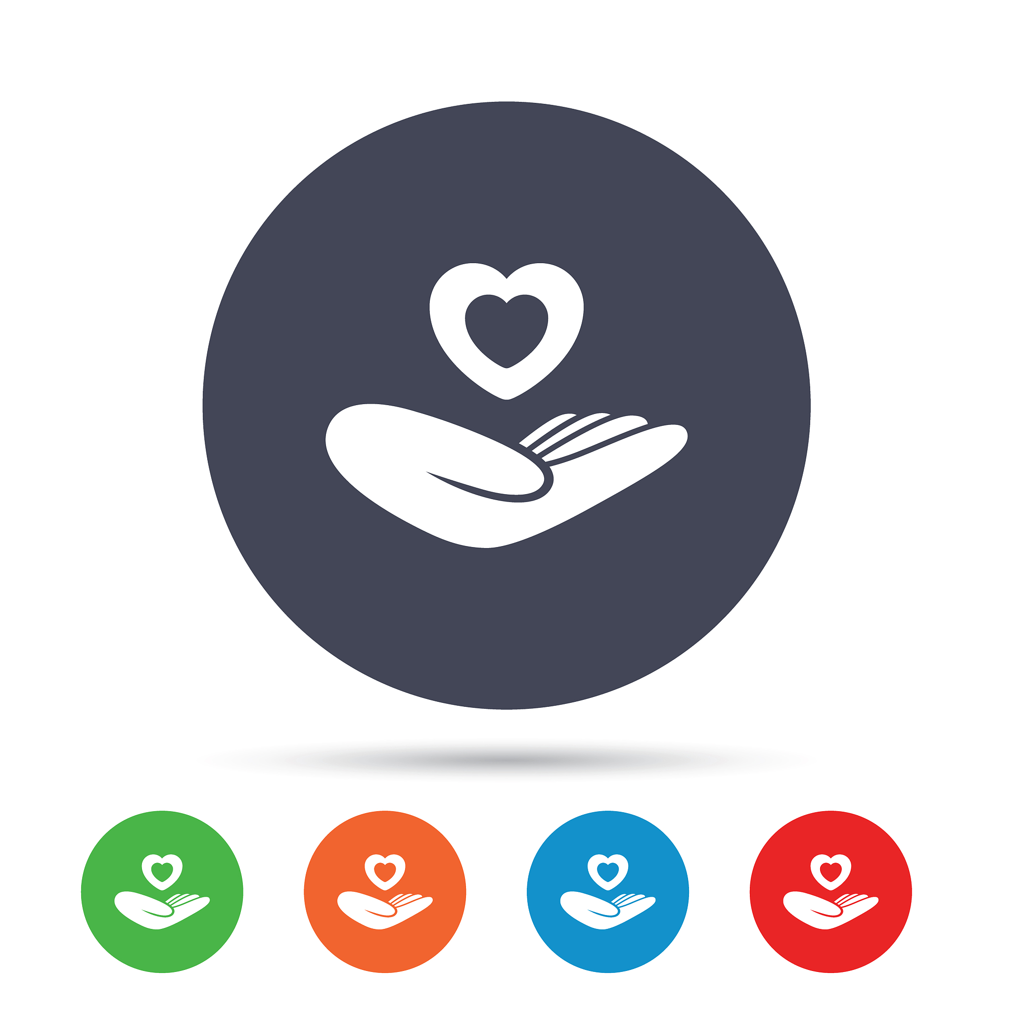 life insurance sign hand holds heart