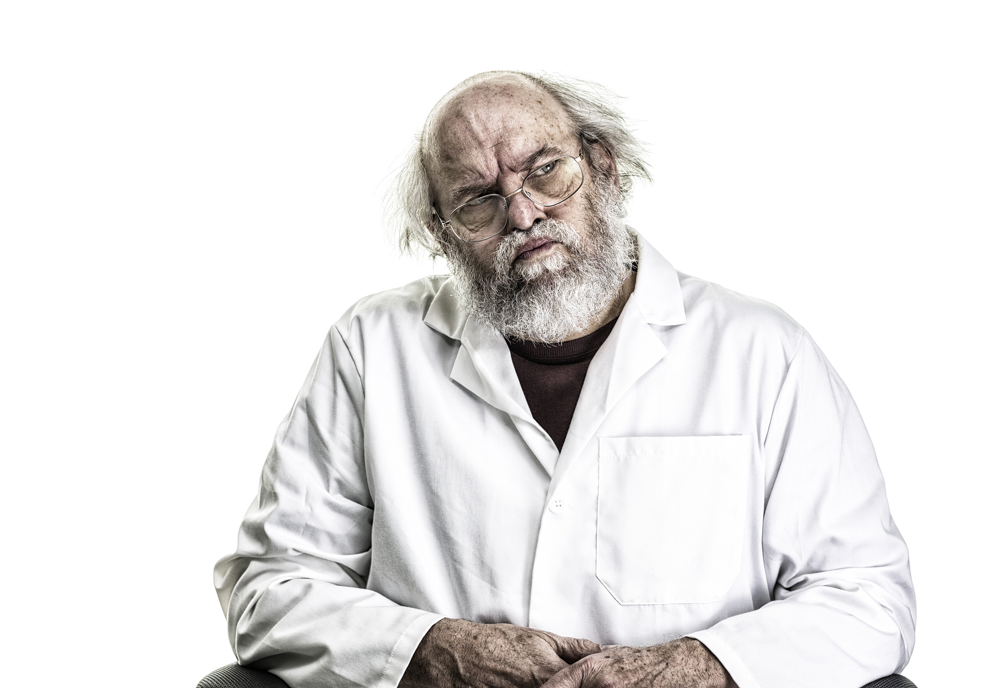 bizarre tangled hair psychiatrist staring into space