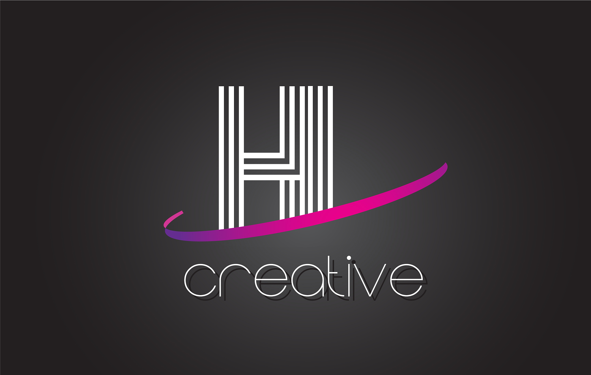 hl h l letter logo with lines design and purple