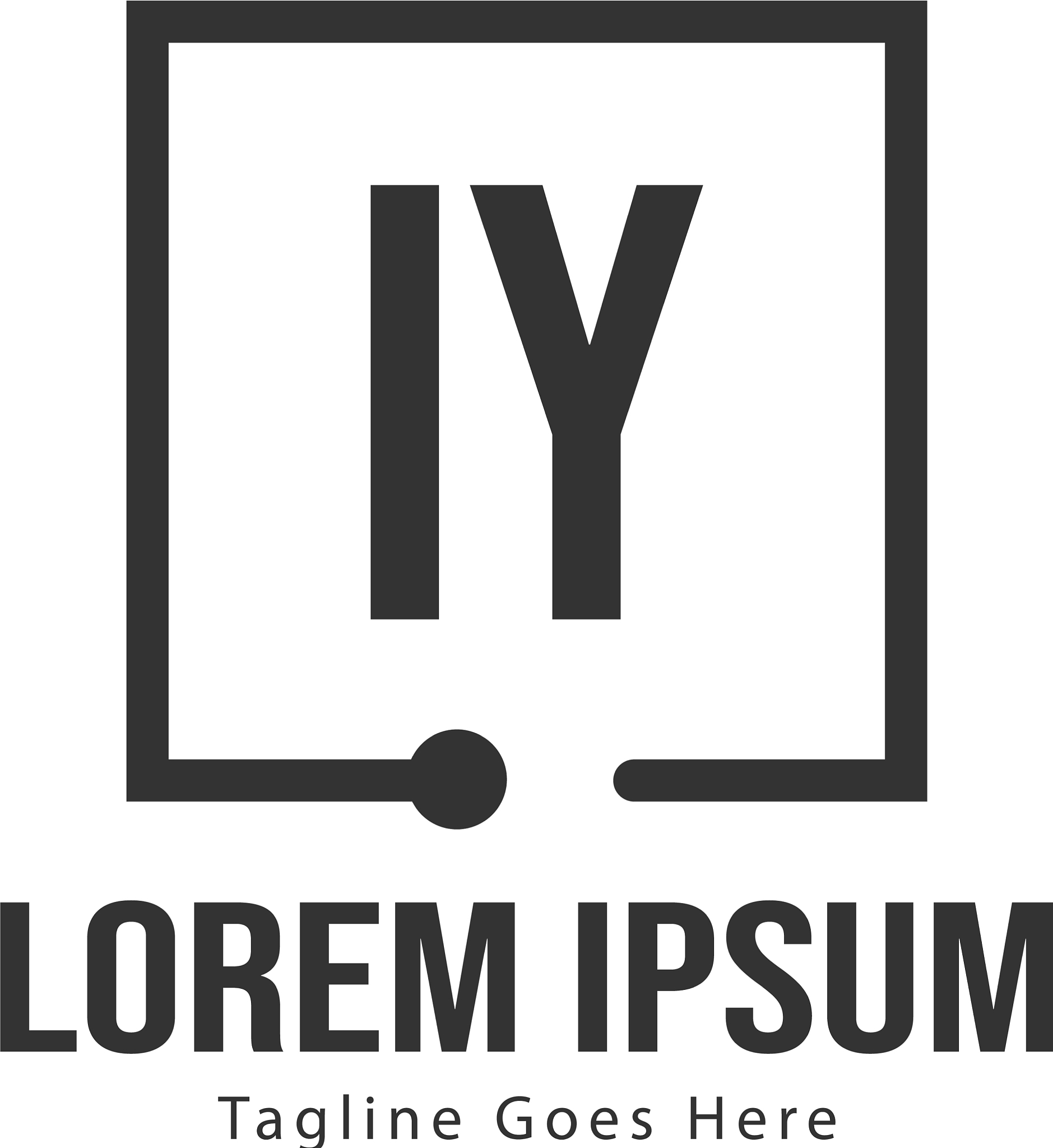 initial iy logo template with modern frame