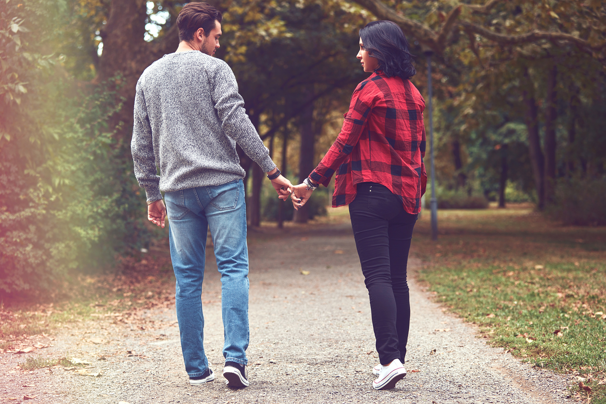 couple in love hugging and kissing outdoors. love concept.