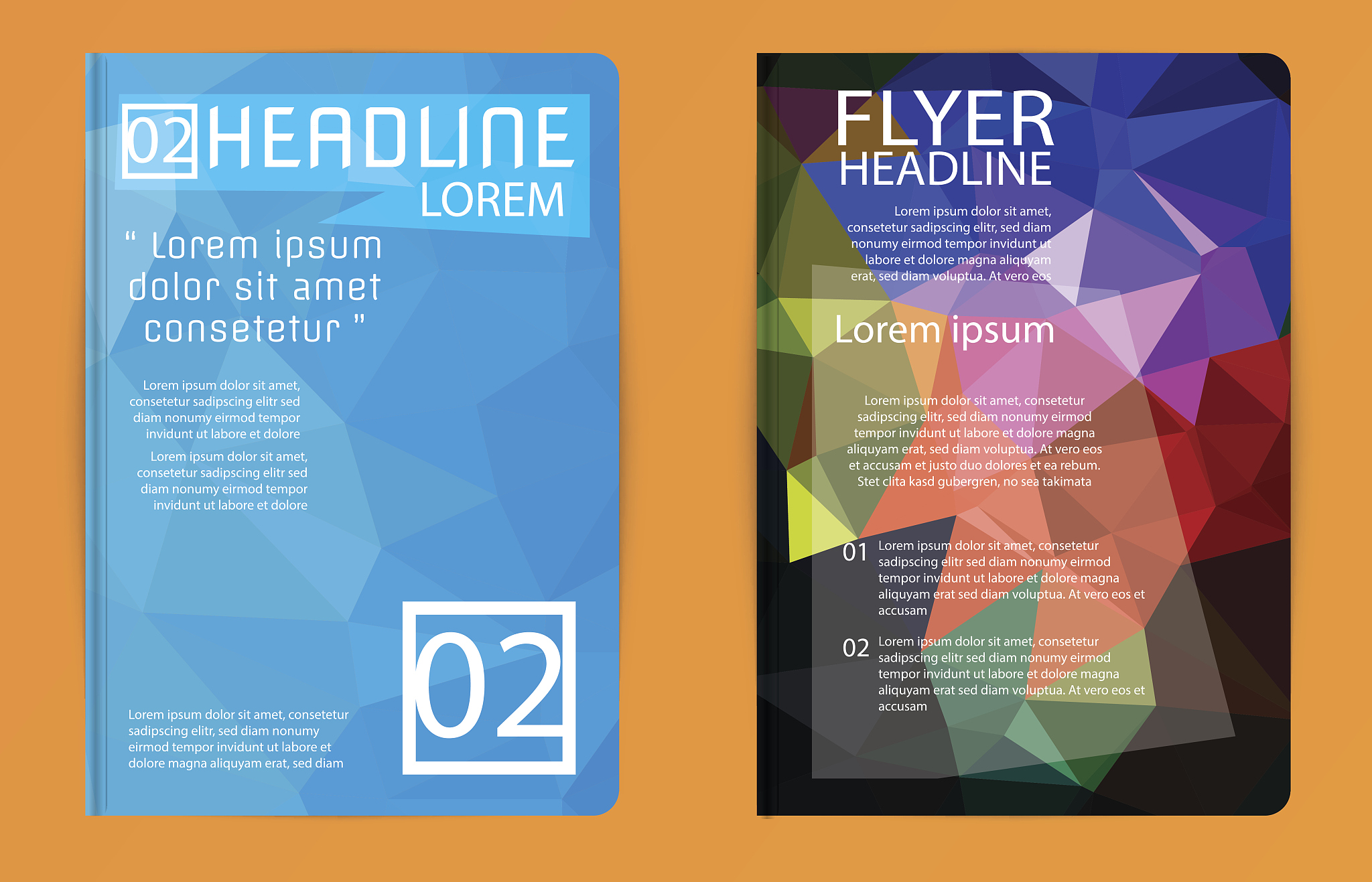 template polygon abstract design magazine brochure flyer booklet