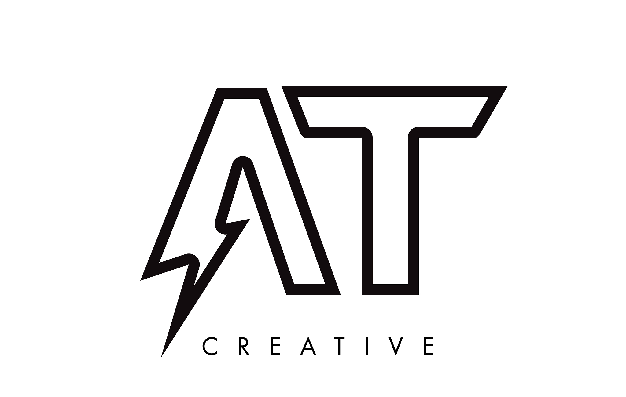 at letter logo design with lighting thunder bolt