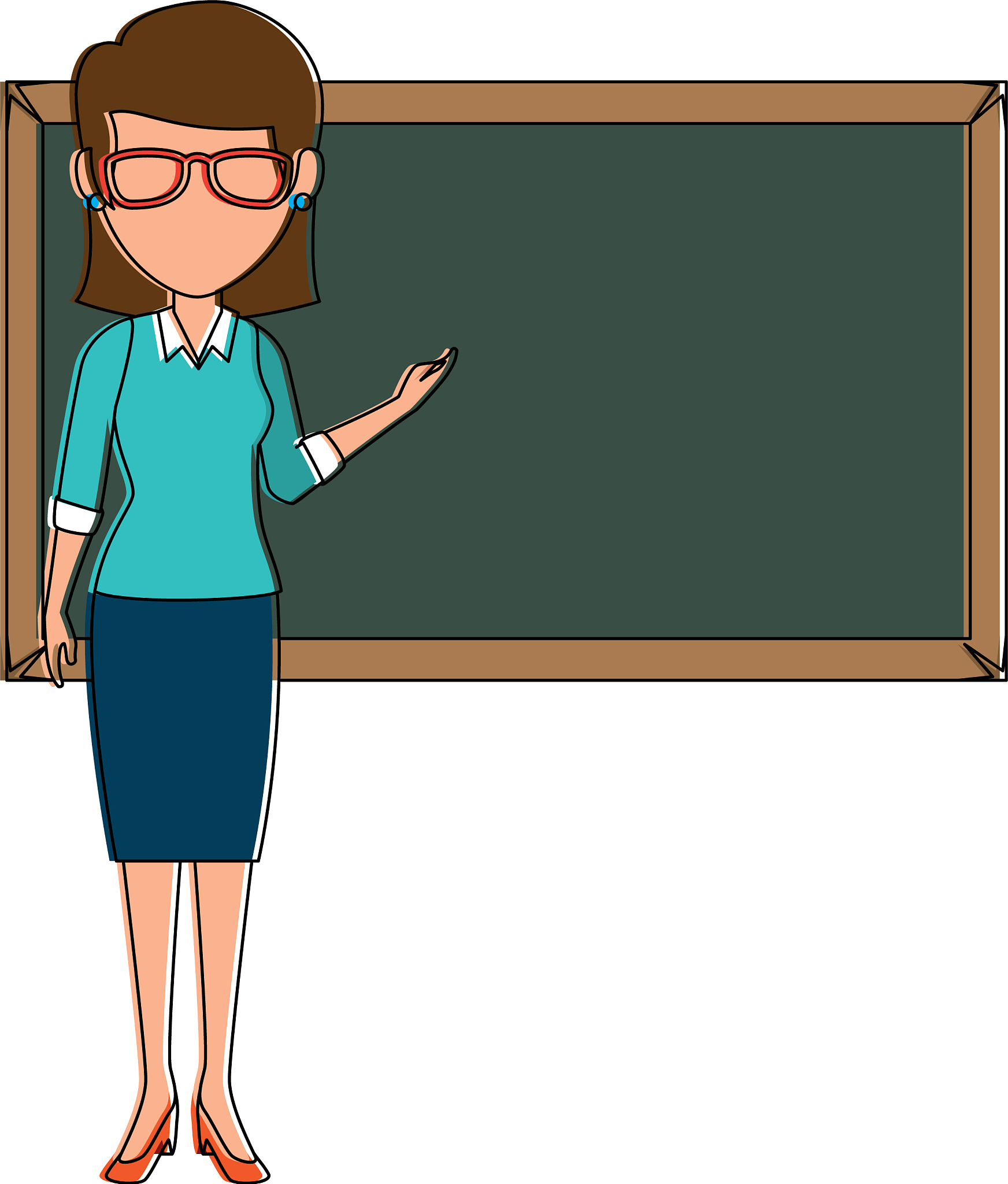 beautiful teacher female with chalkboard avatar