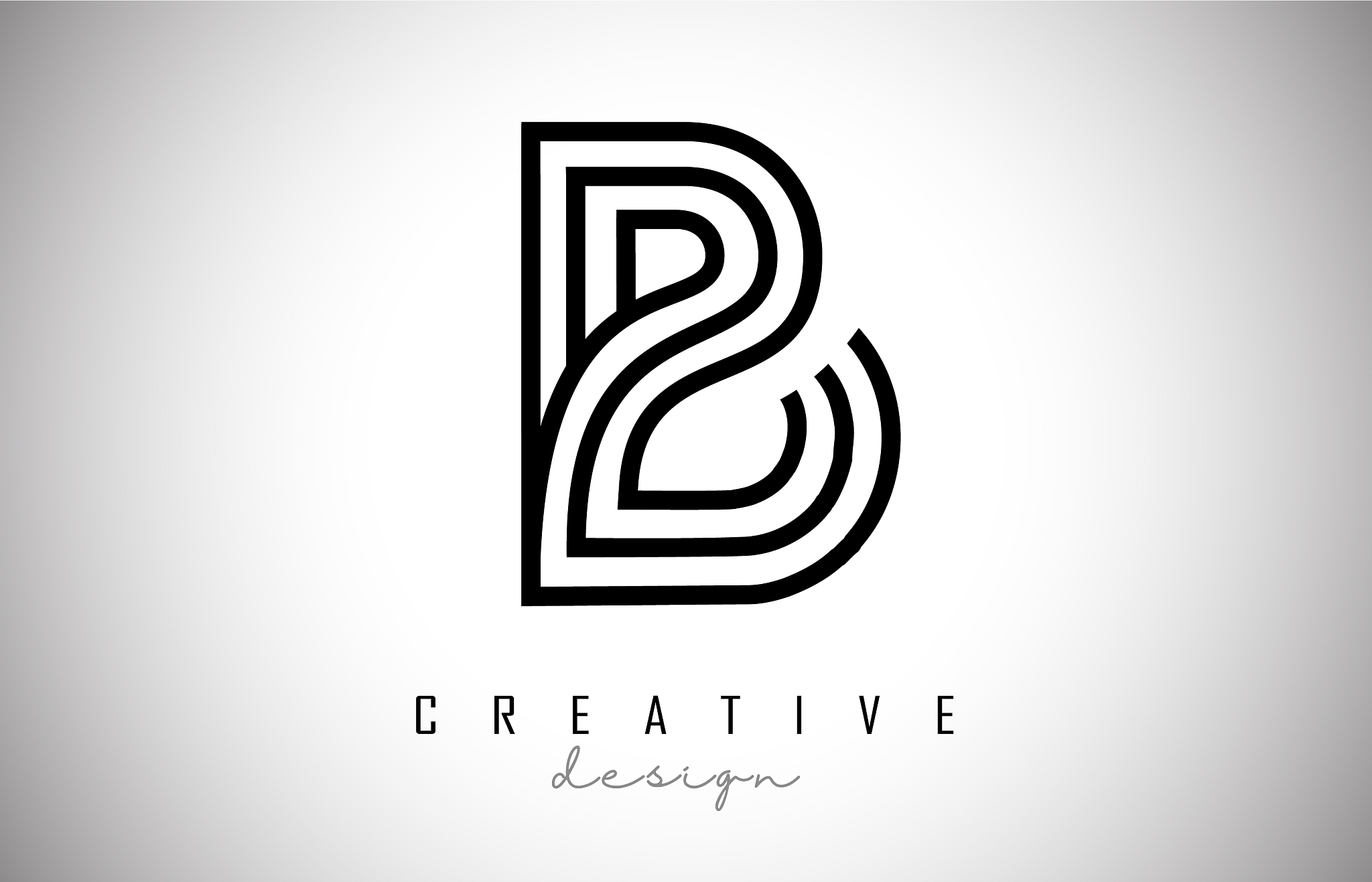 b letter logo monogram design creative b letter