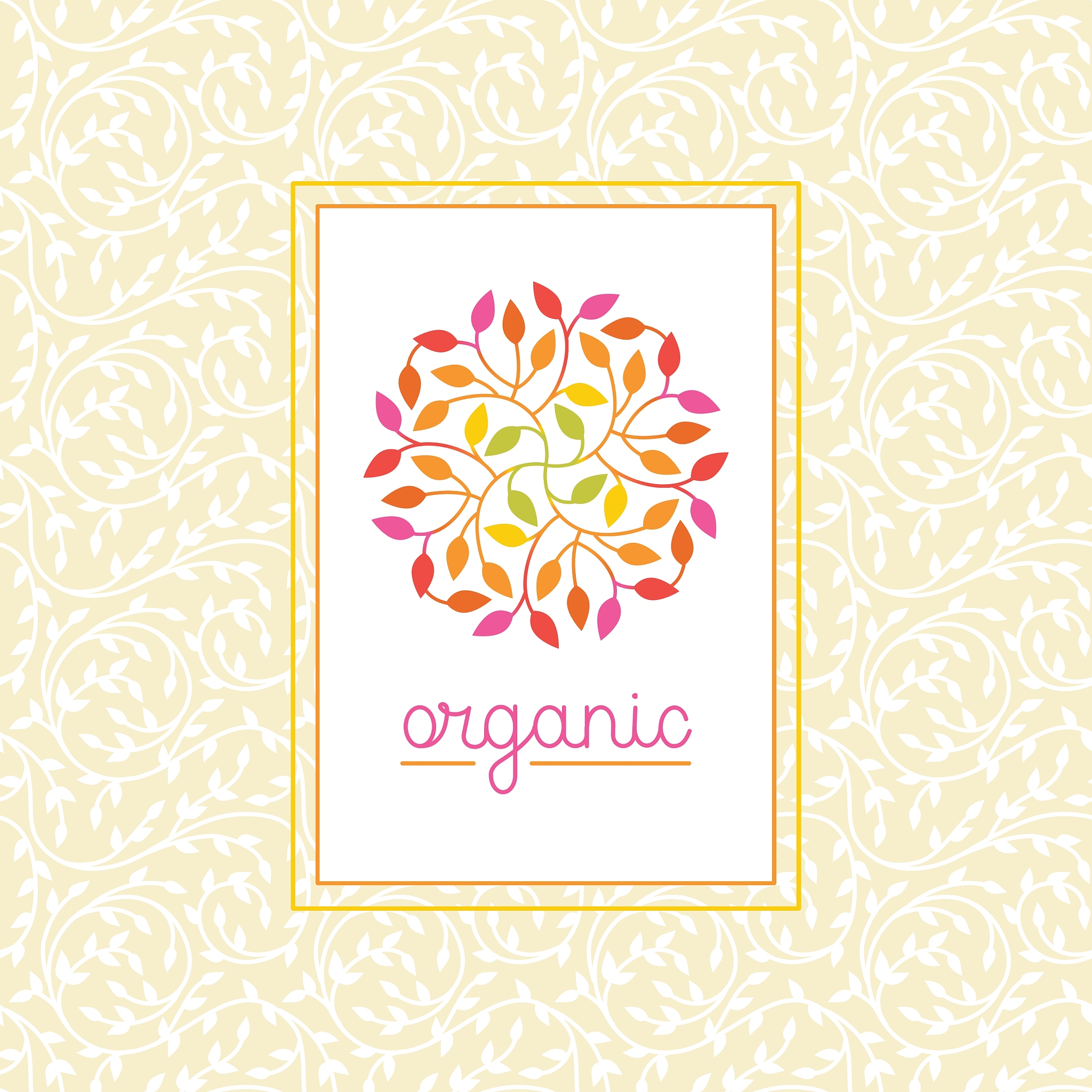 organic and natural emblem