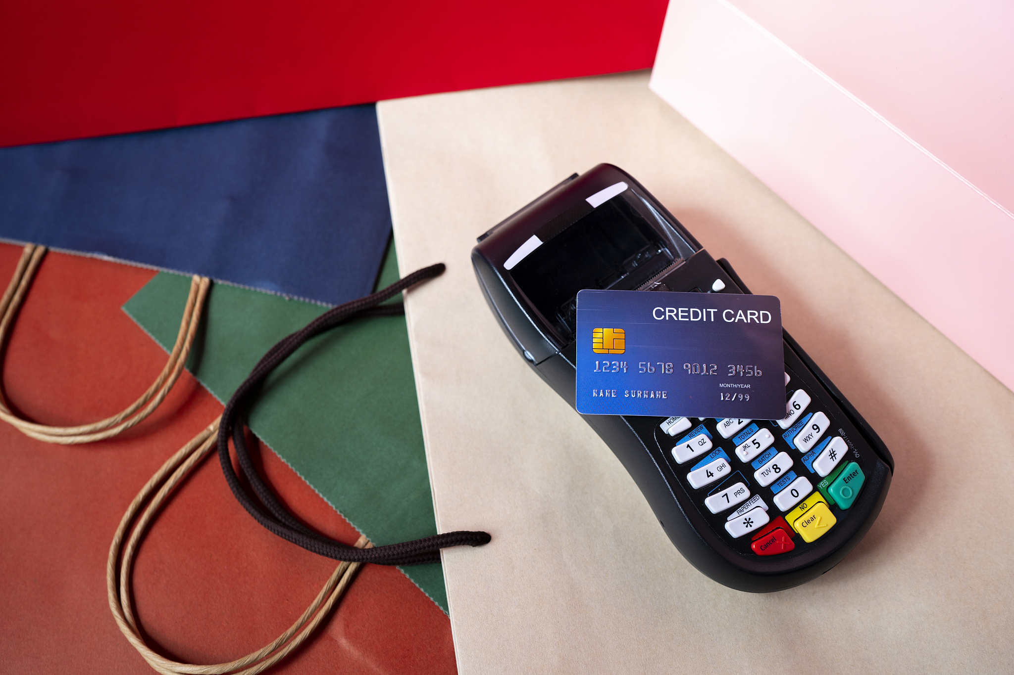 shopping payment by credit card on shopping store