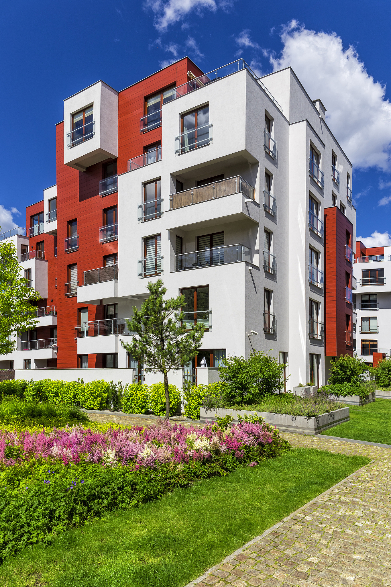colorful modern apartment buildings