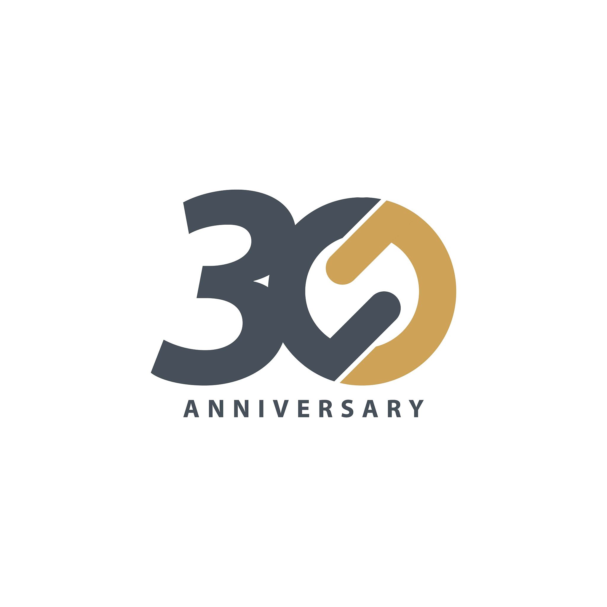 30 year anniversary vector template design illustration