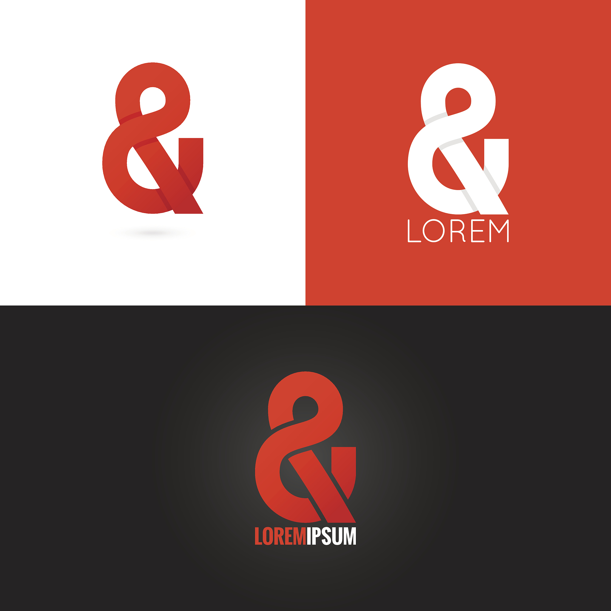 ampersand logo design icon set background