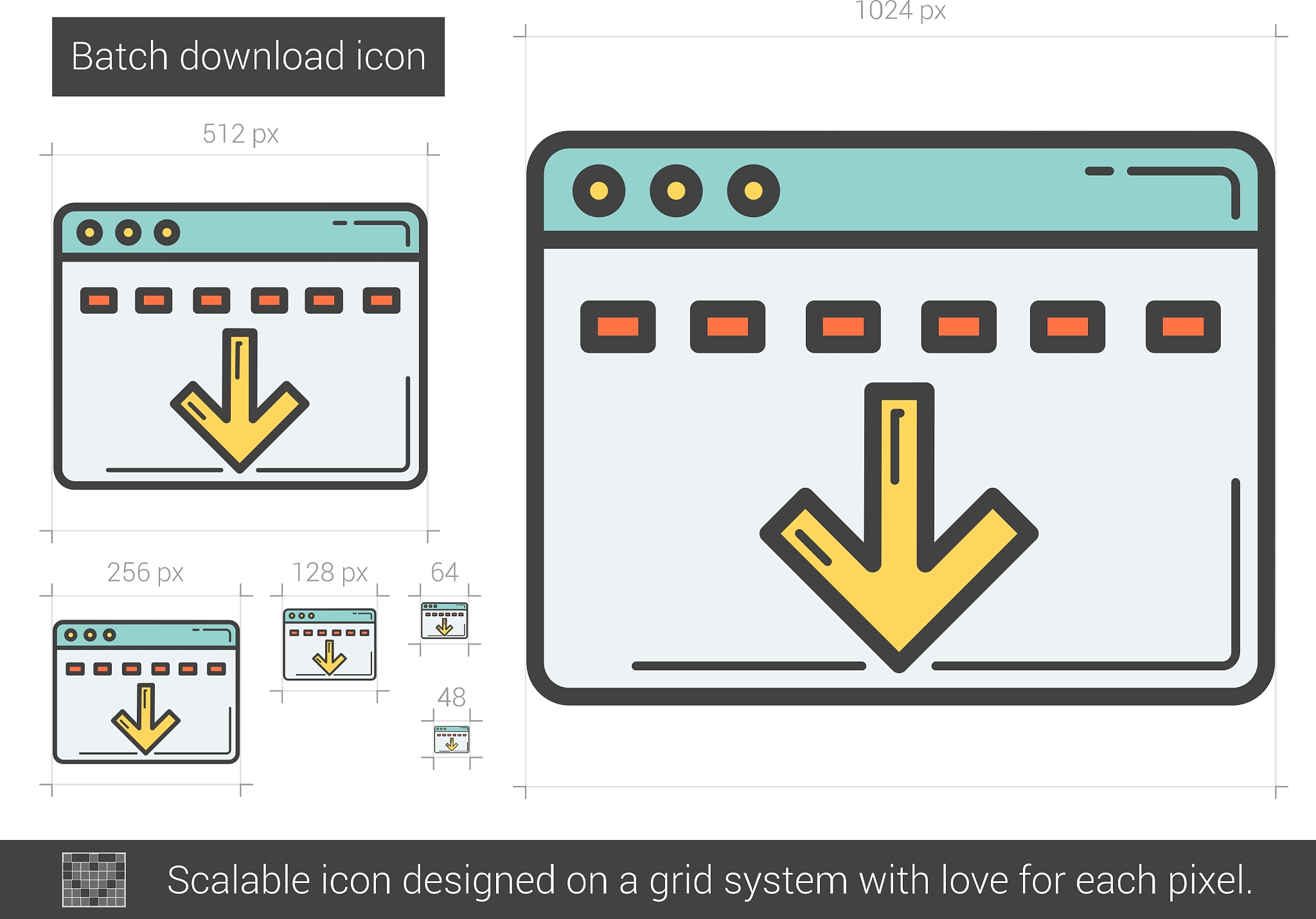 batch download line icon
