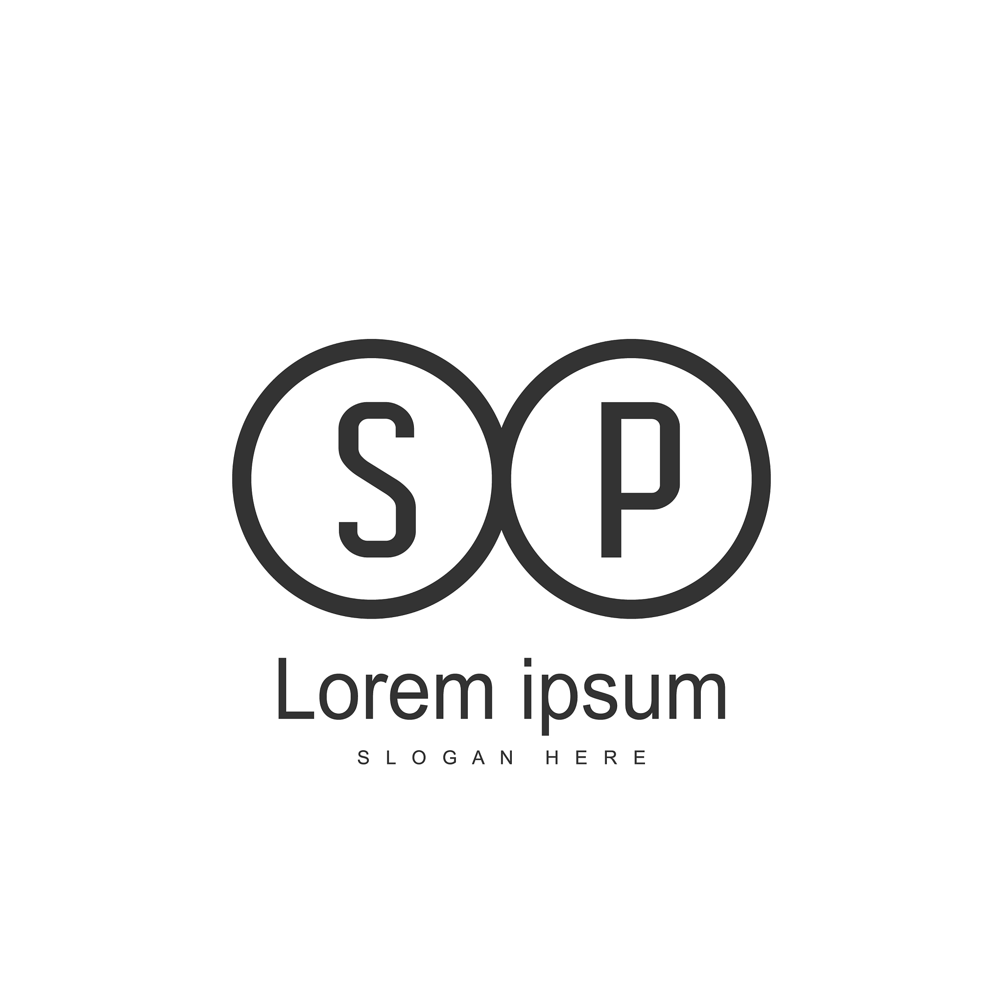 initial letter sp logo template minimalist letter