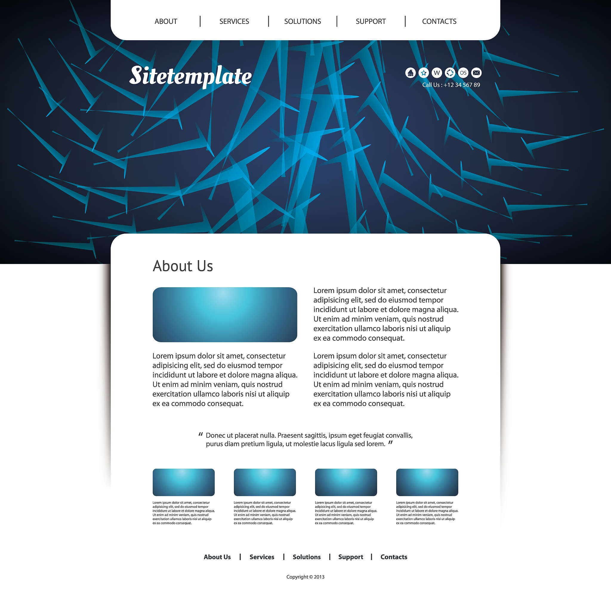 one page website template