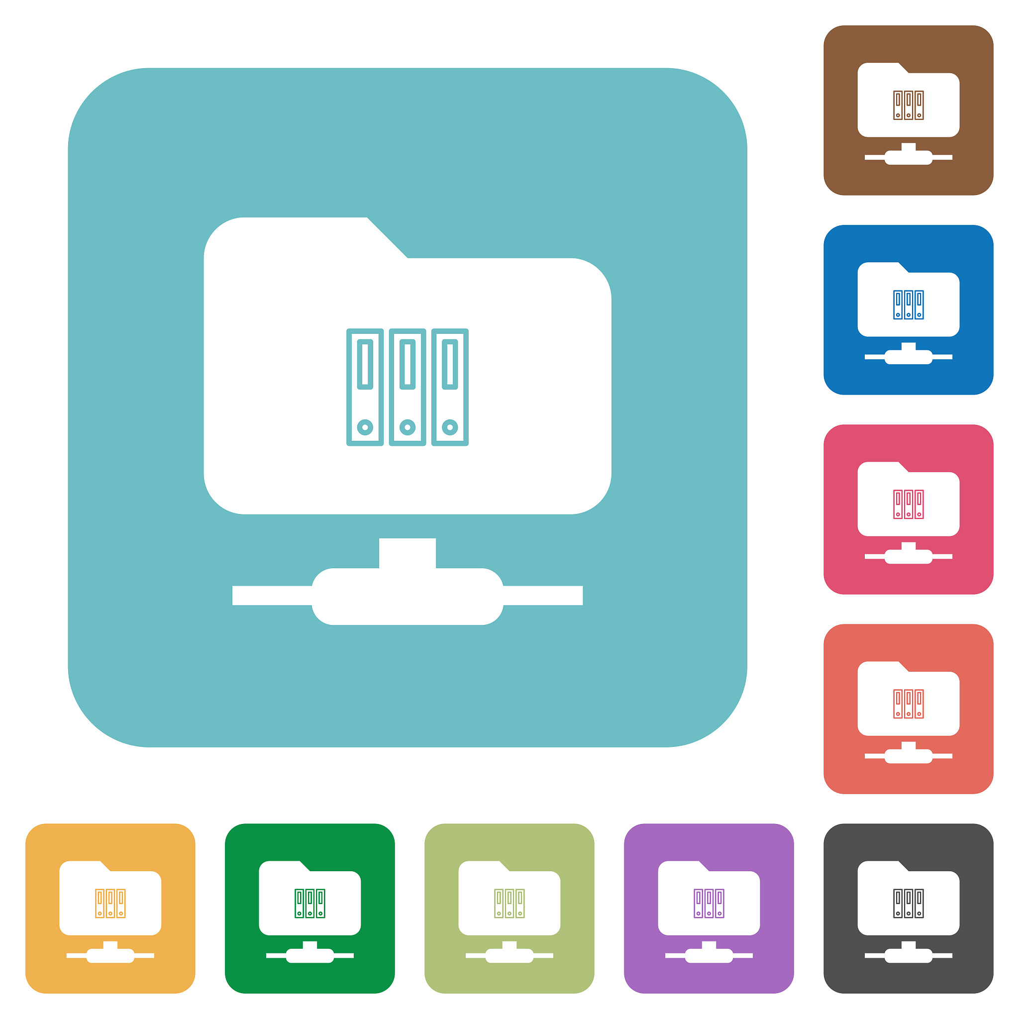 ftp archive rounded square flat icons