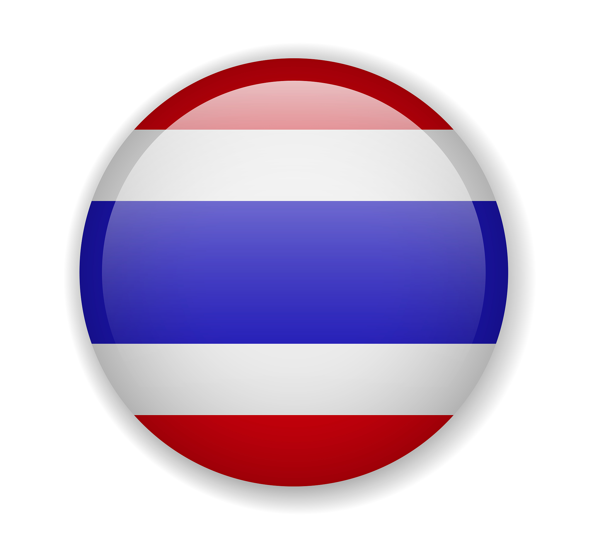 thailand flag round bright icon on a white background