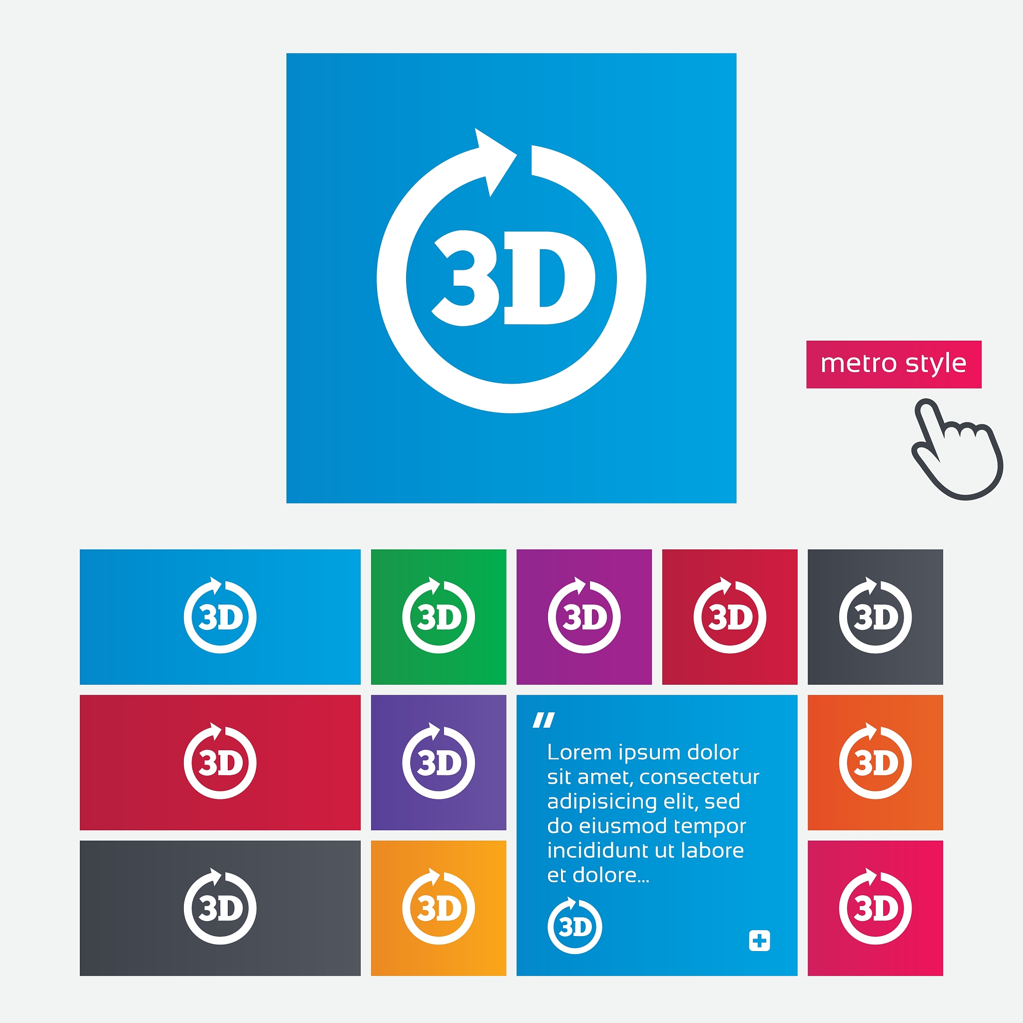 3d sign icon 3d new technology symbol