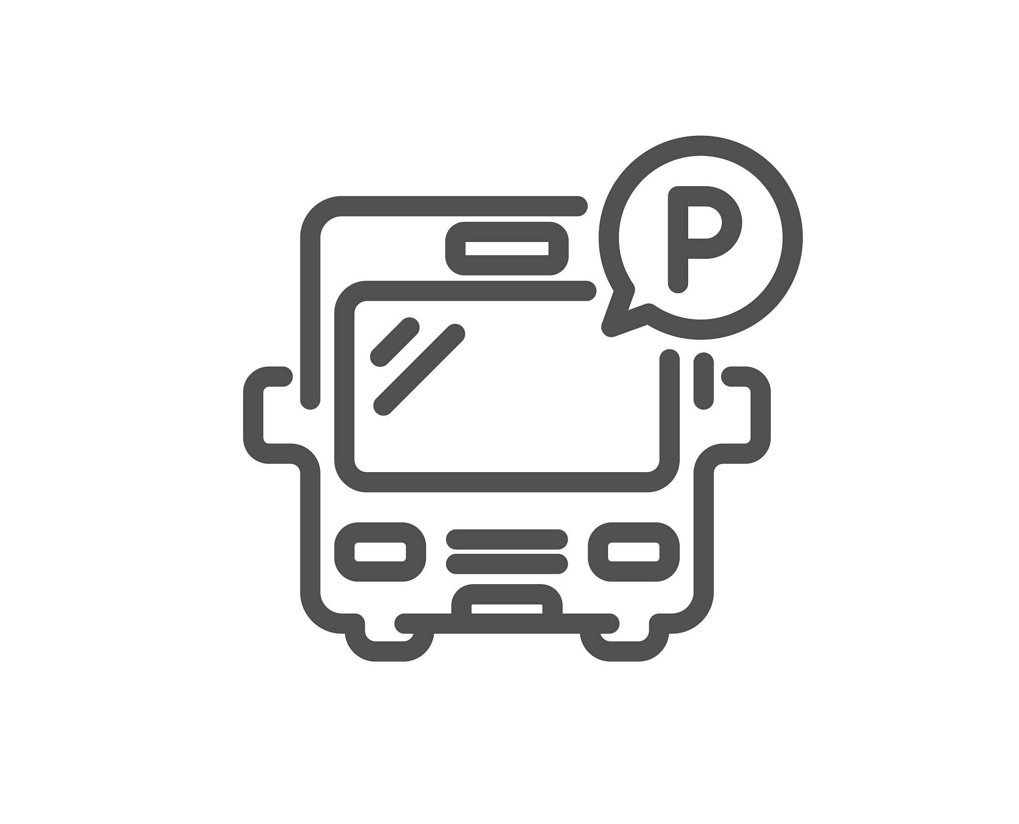bus parking line icon auto park sign
