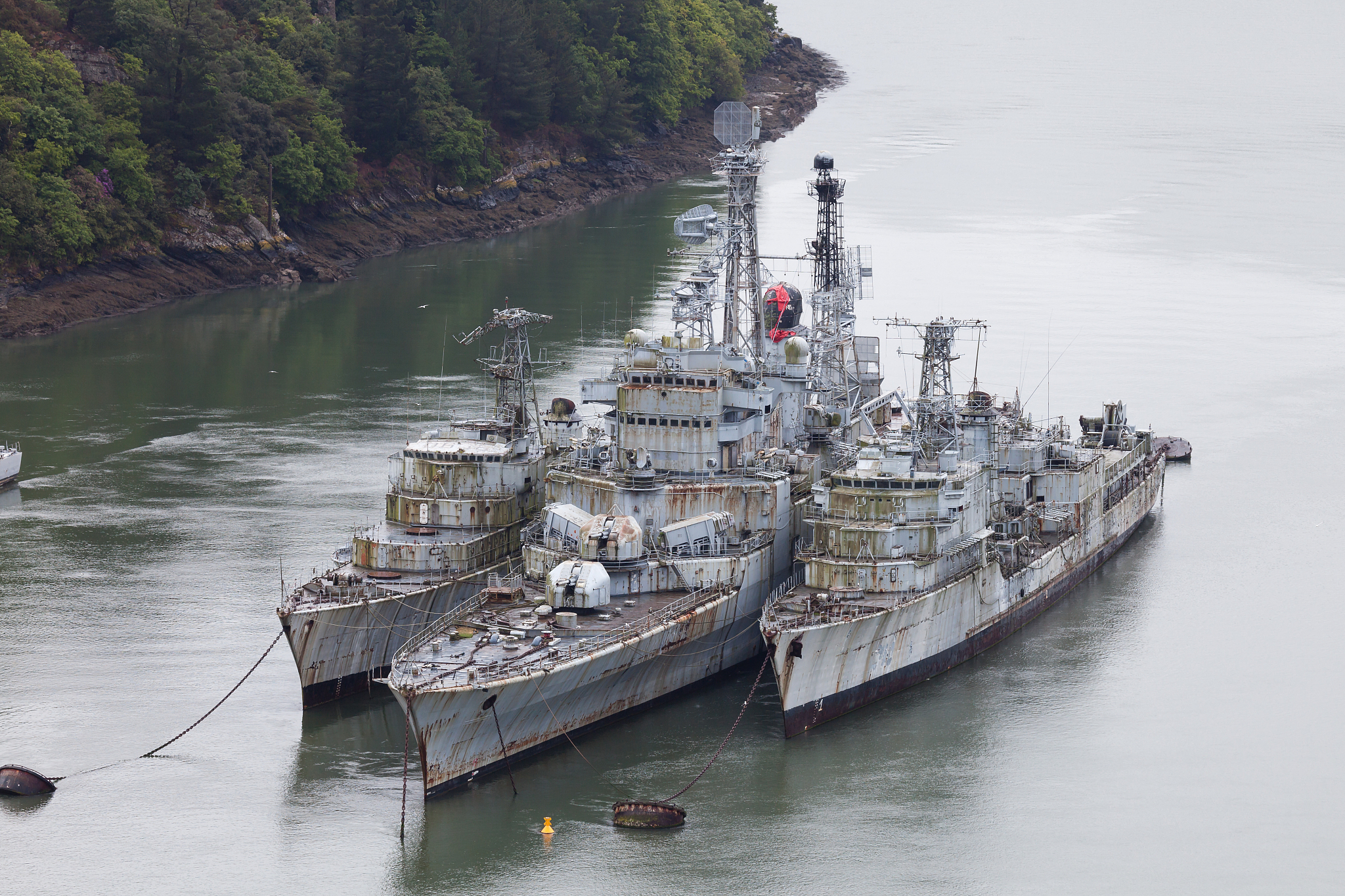 old rusty battleships
