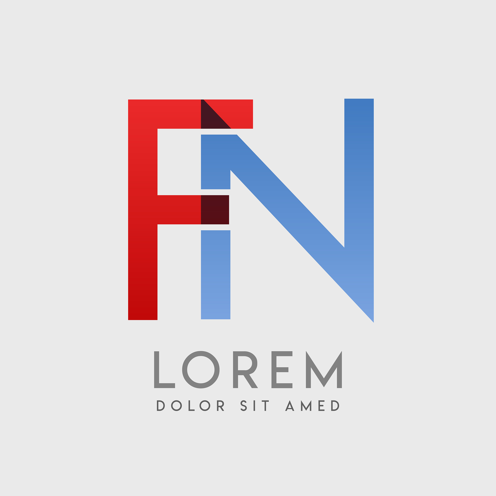 fn logo letters with blue and red gradation
