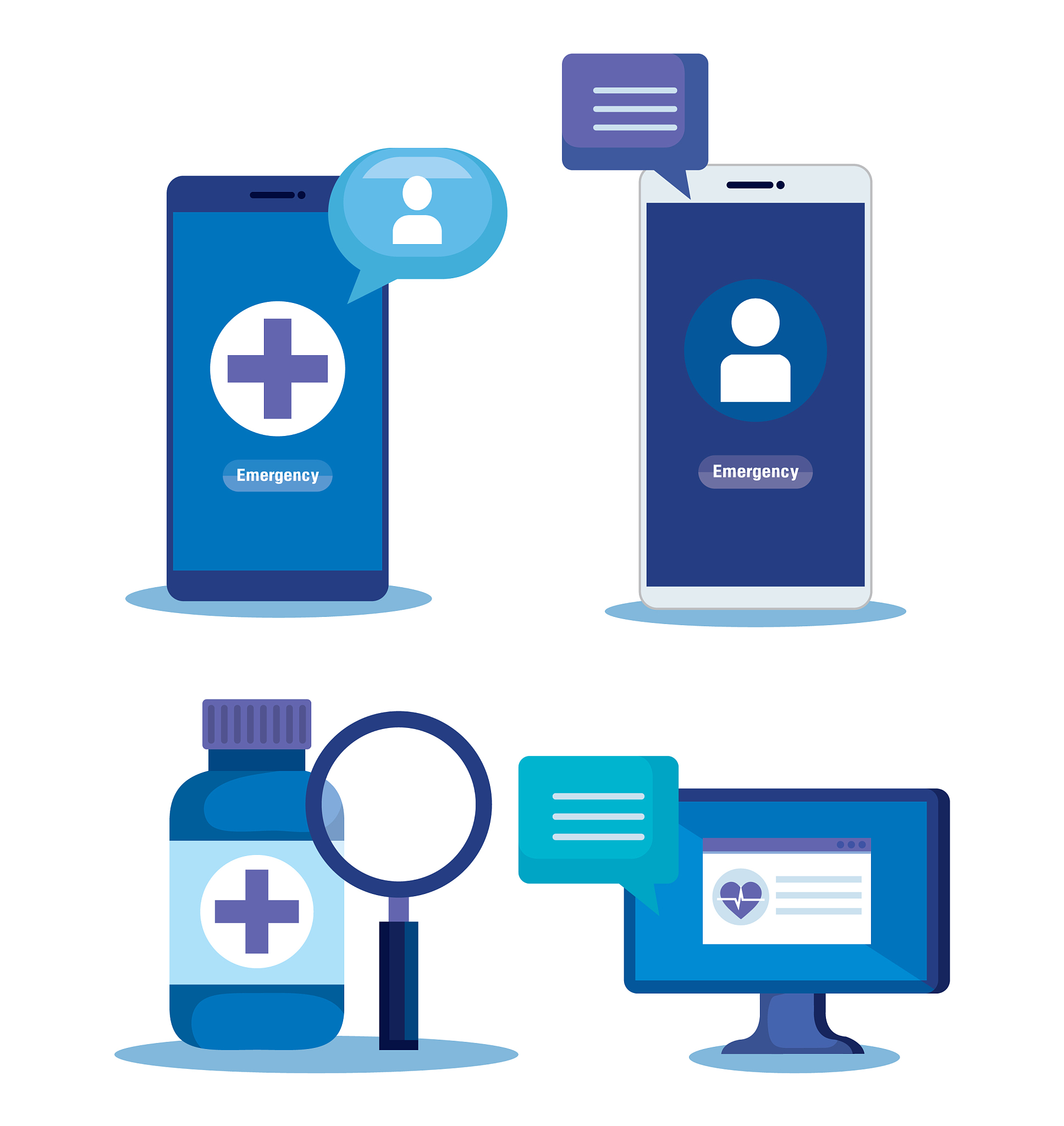 set technology medical service with diagnosis