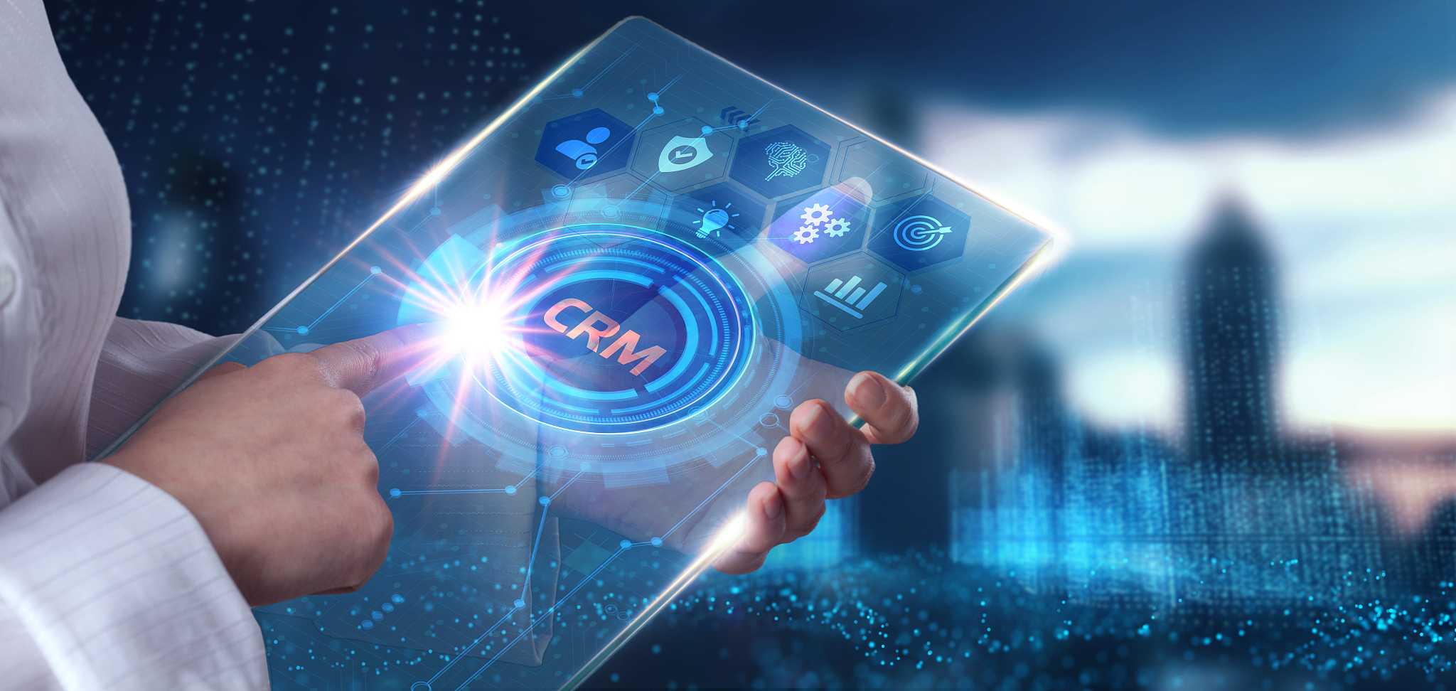 business, technology, internet and network concept. crm customer