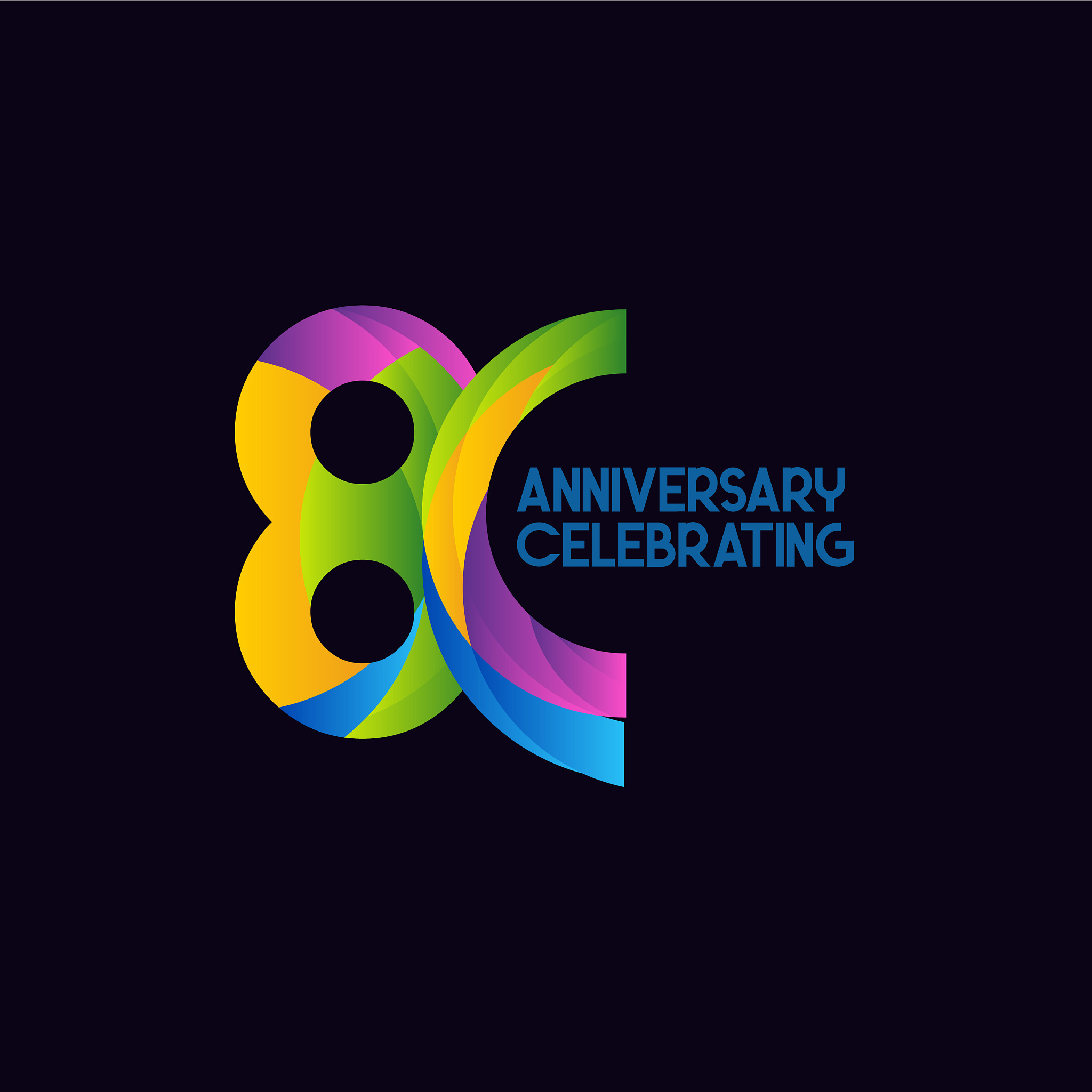 80 years anniversary celebrating template design