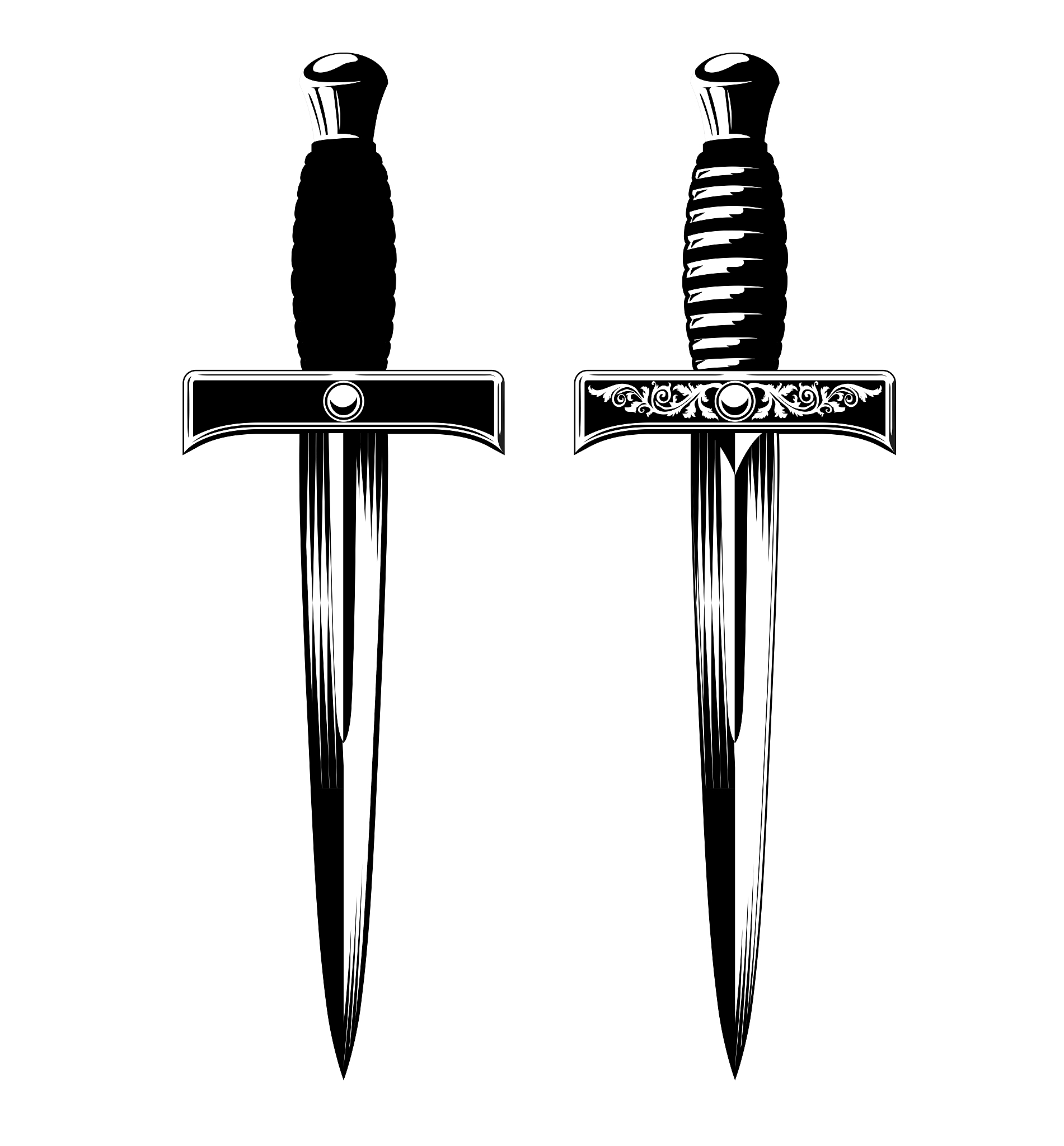 dagger drawn in a gothic style