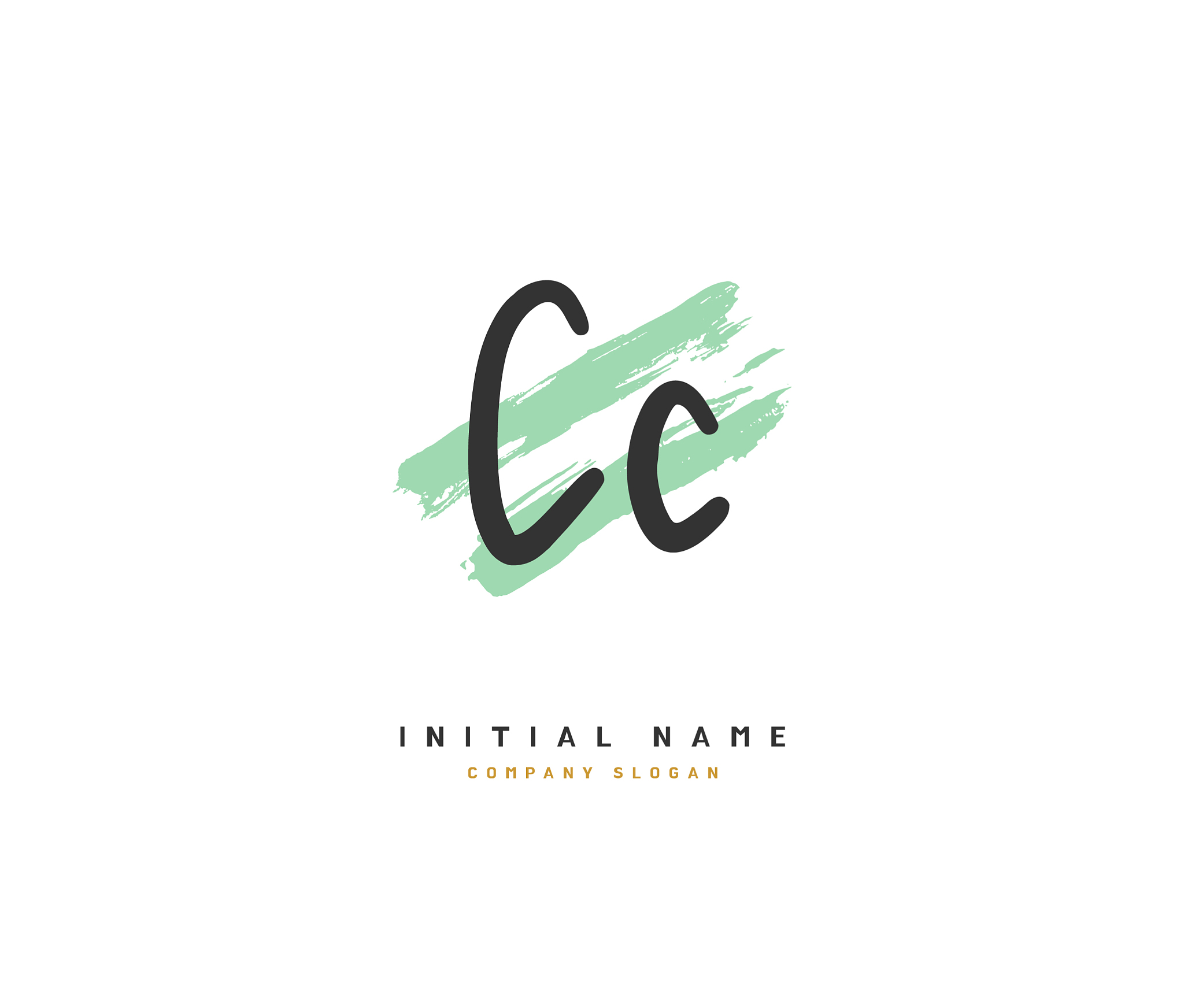 c c cc beauty initial logo handwriting logo of