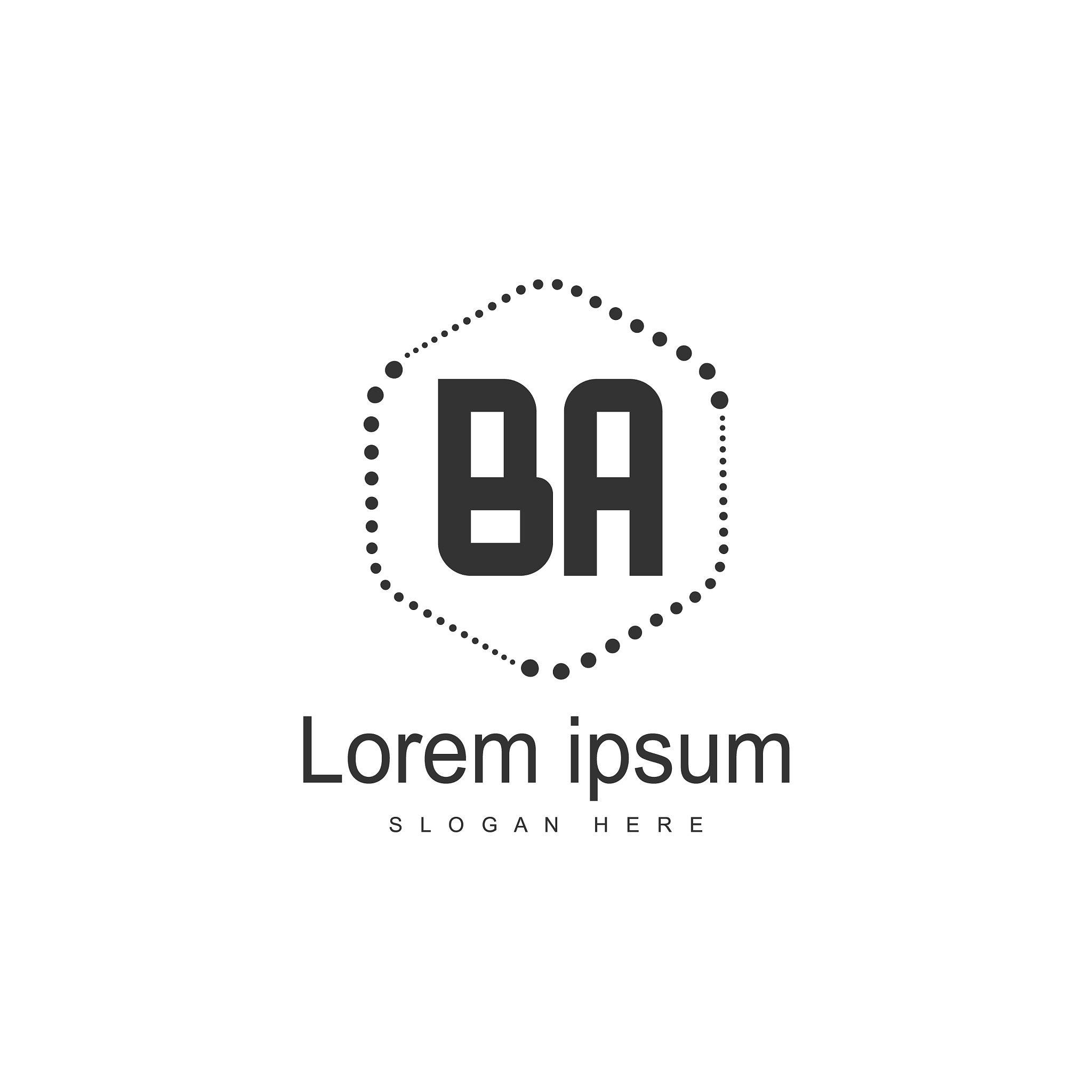 letter logo ba template design