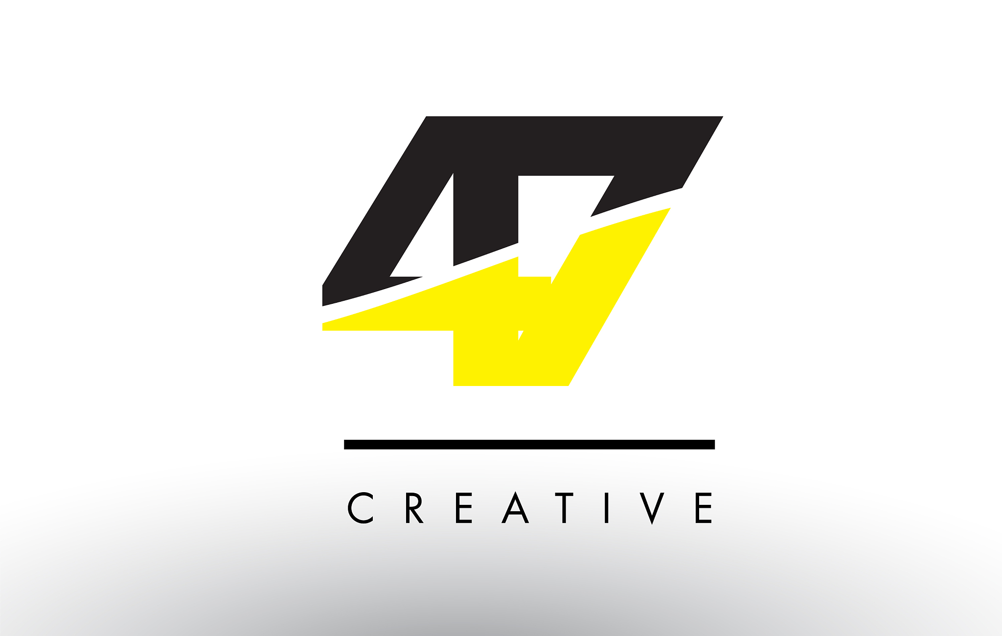 47 black and yellow number logo design