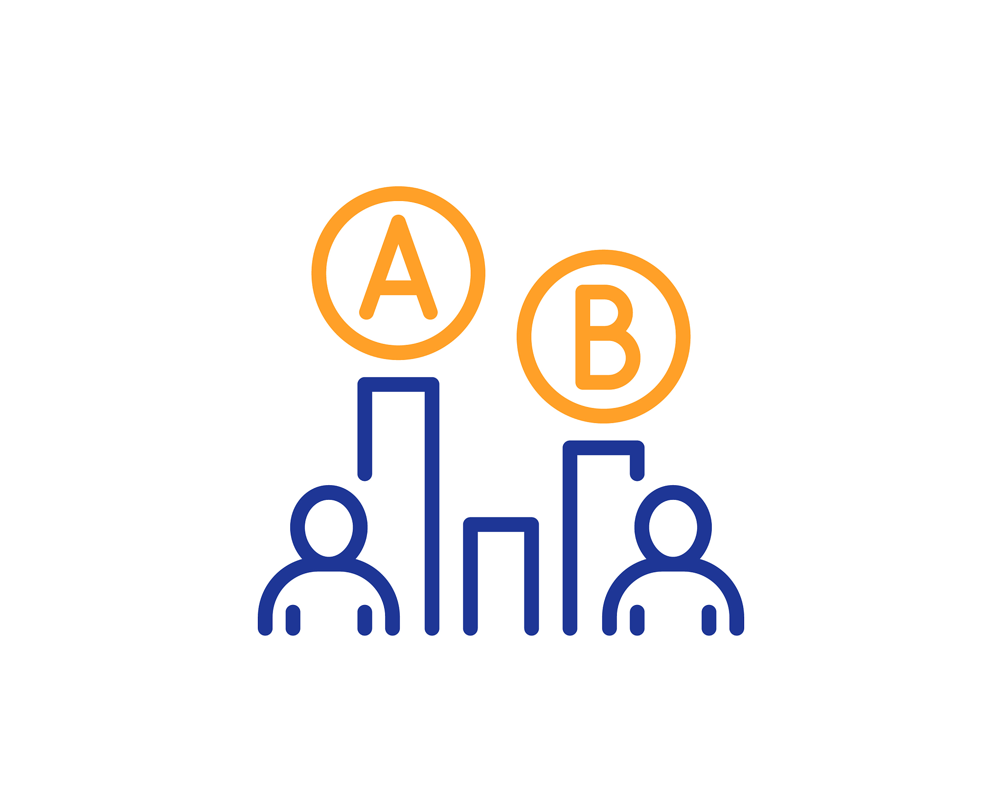 ab testing line icon ui test chart sign