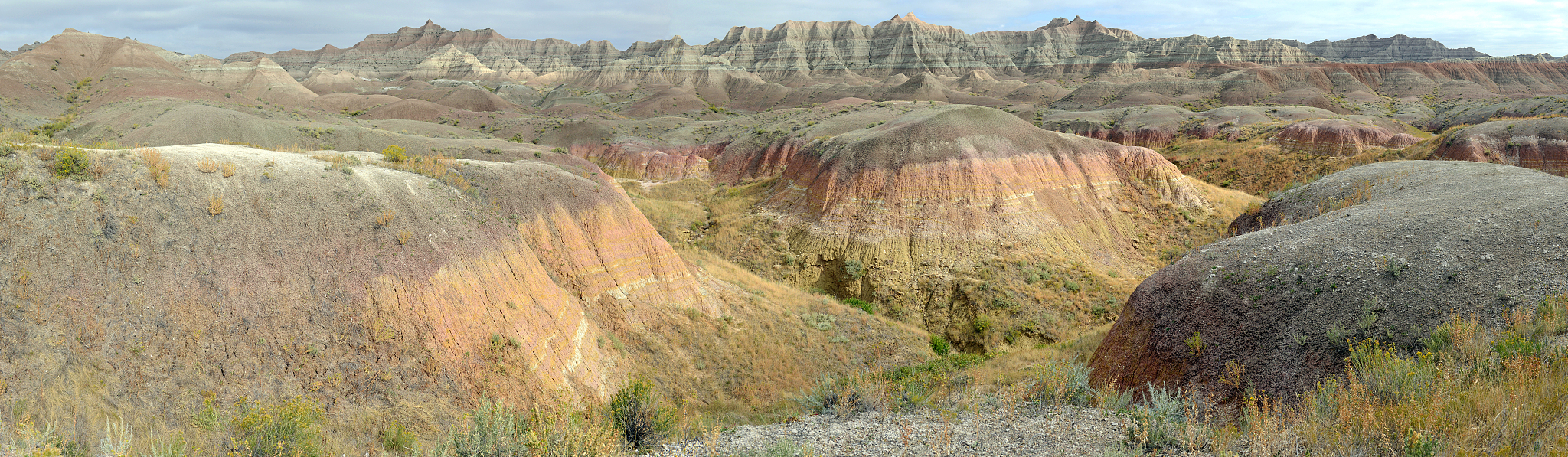 harsh and remote badlands landscape, south dakota