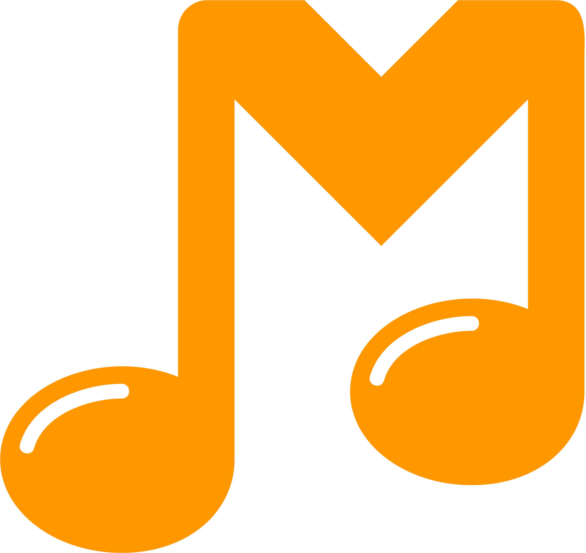 music letter m logo icon design
